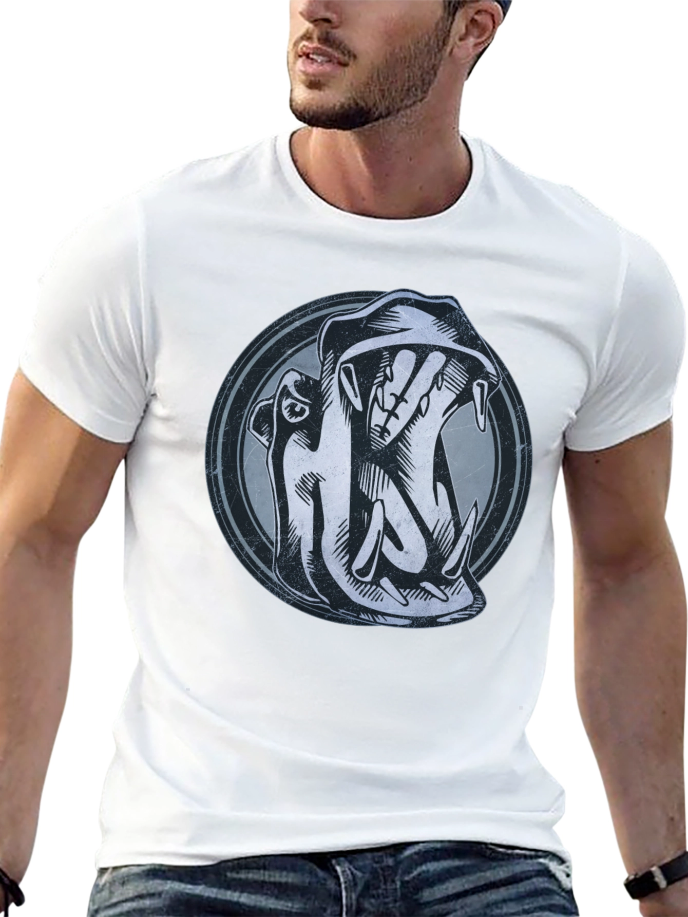 Hippo Graphic Print Black T-Shirt