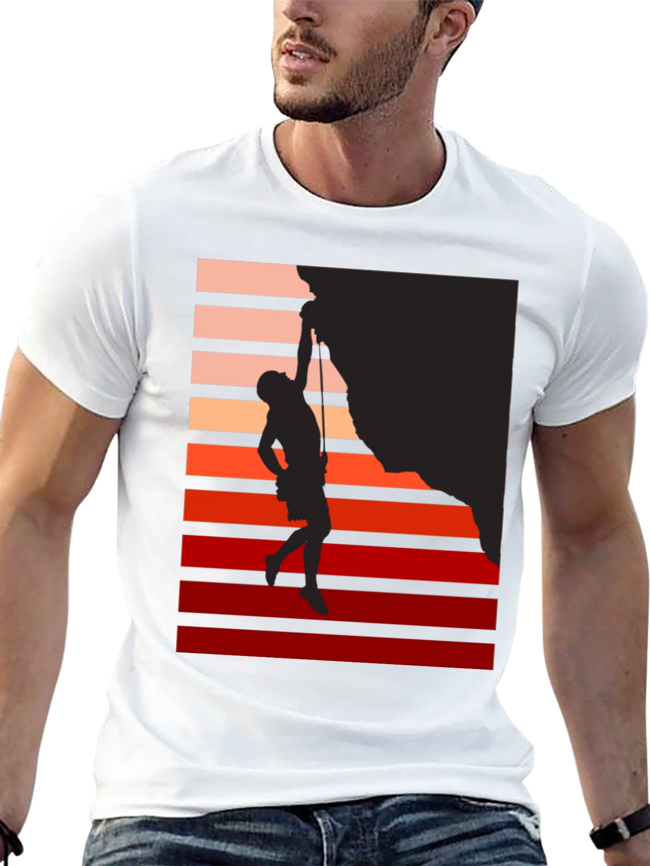 Climbing Silhouette Graphic Tee - Retro Style