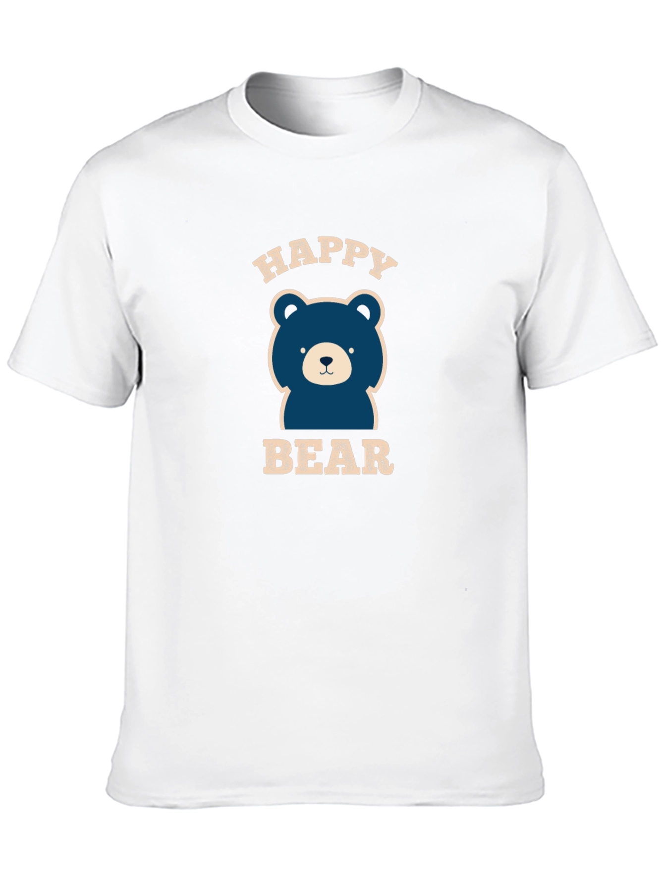 Happy Bear Graphic Tee - Black Cotton Blend