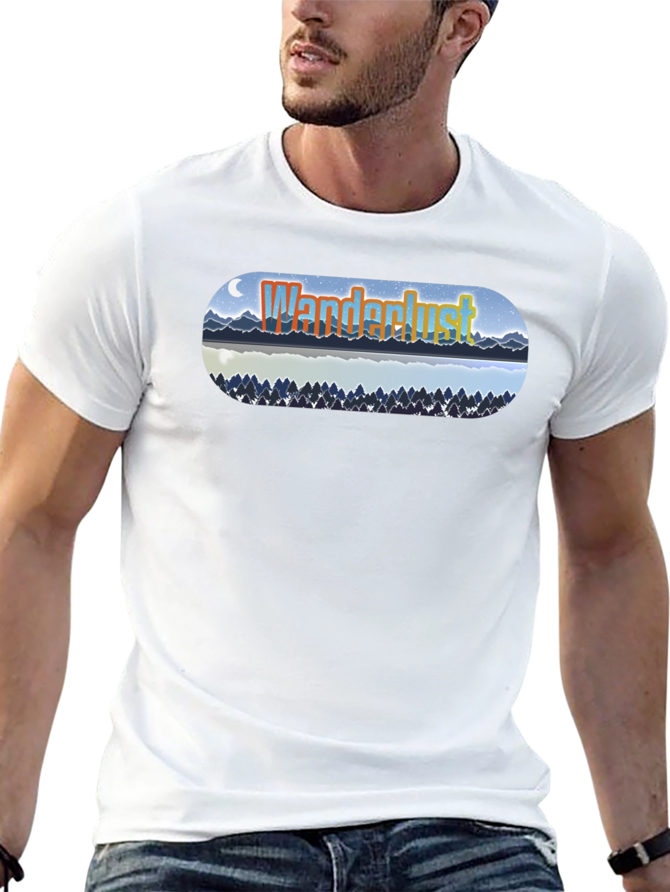 Wanderlust Lake Graphic T-Shirt - Black