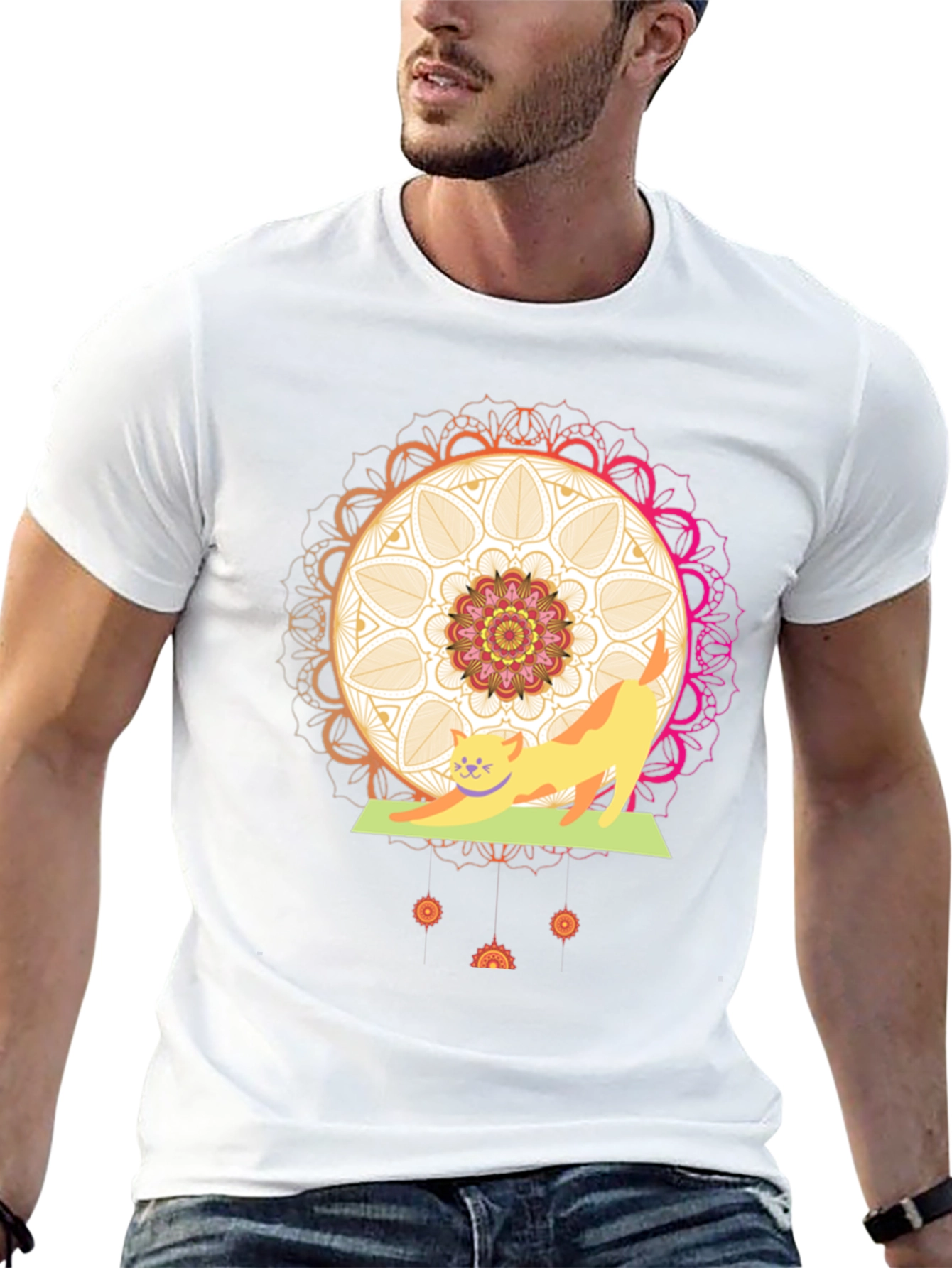 Yoga Cat Mandala T-Shirt