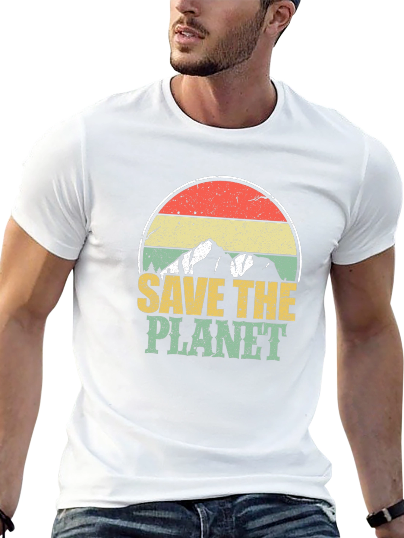 Retro Save the Planet Graphic T-Shirt