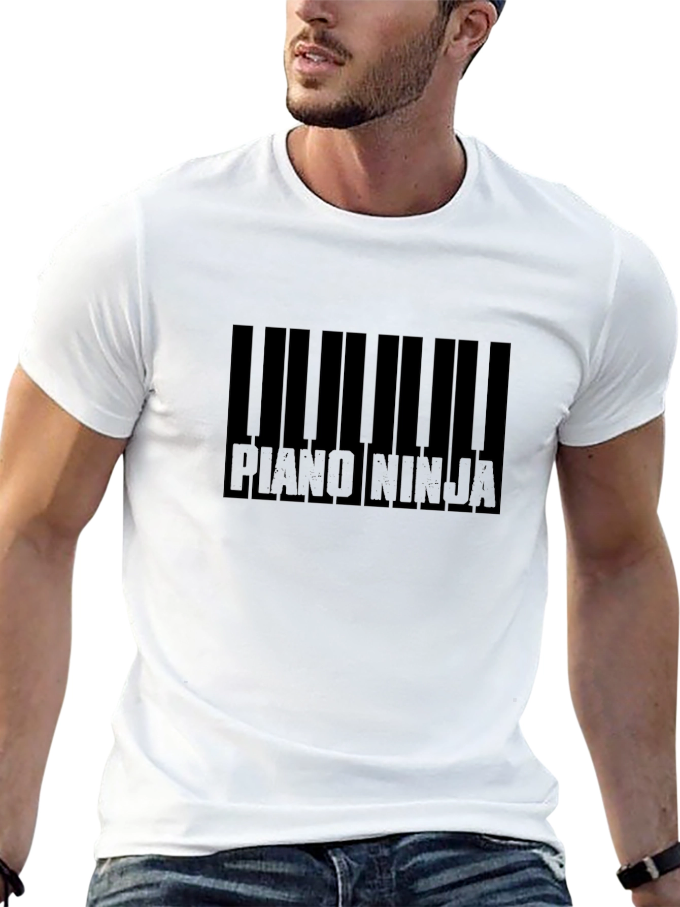 Piano Ninja Black T-Shirt - Music Lover Tee