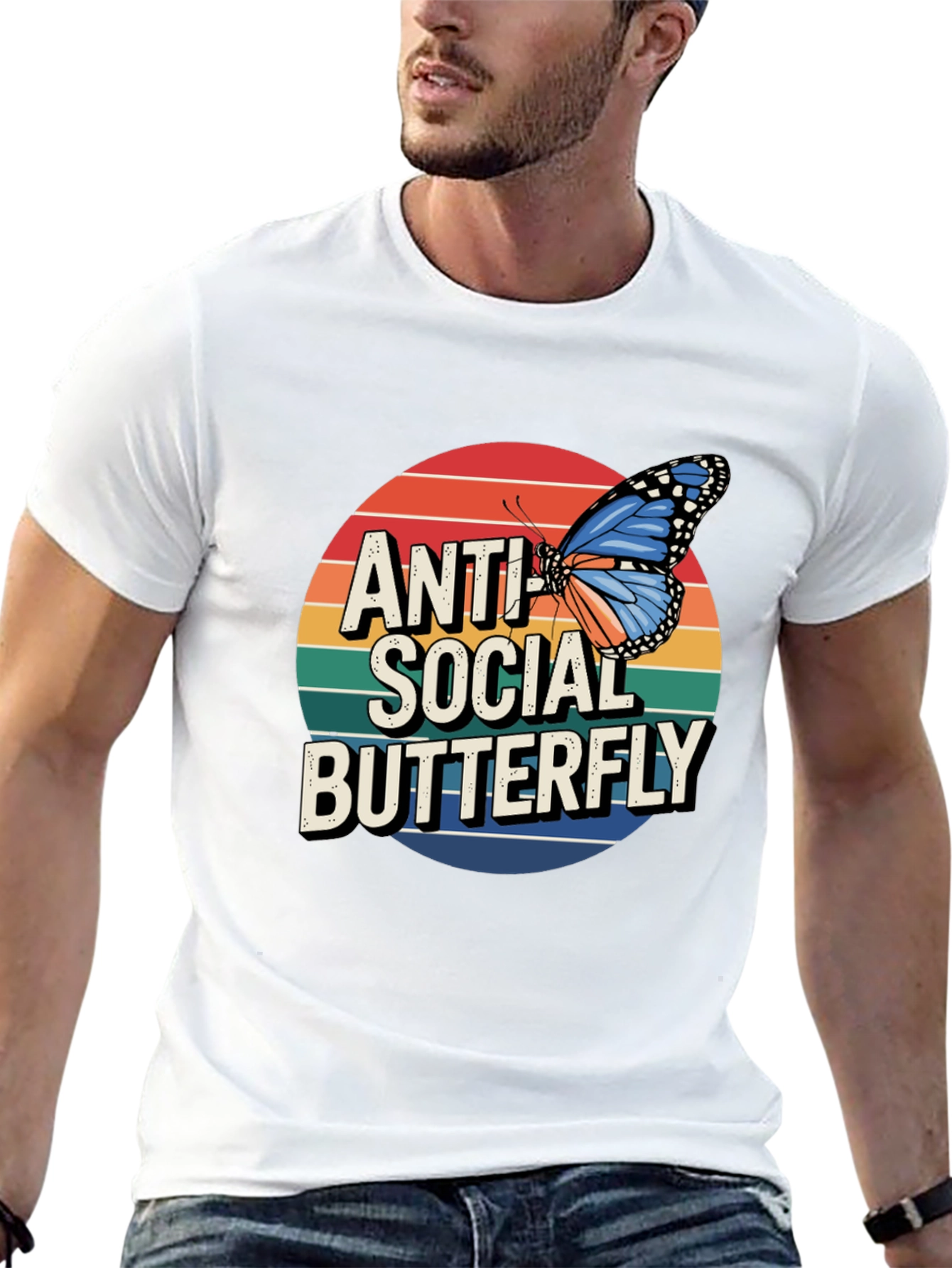 Anti Social Butterfly Graphic Tee