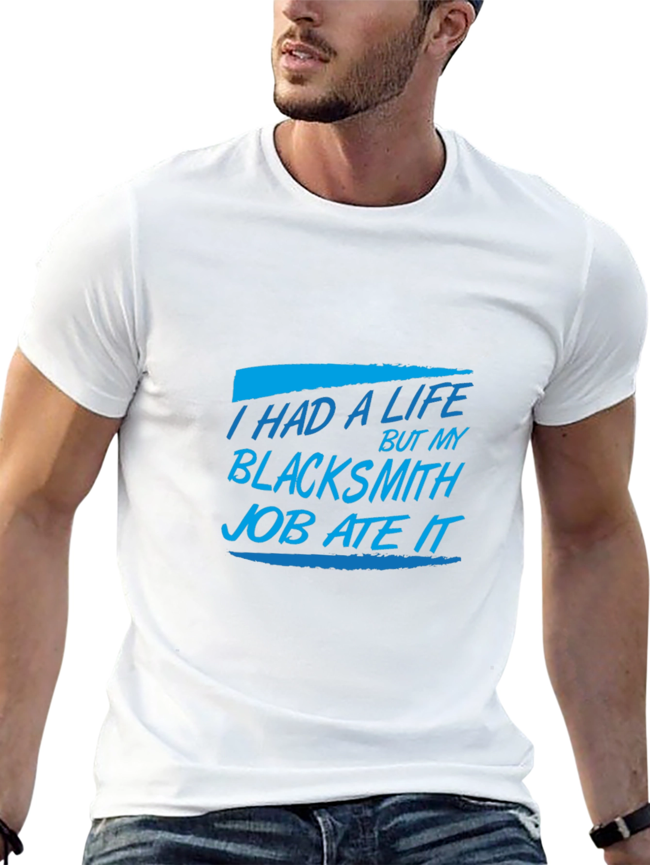 Blacksmith Job T-Shirt Funny Black Tee
