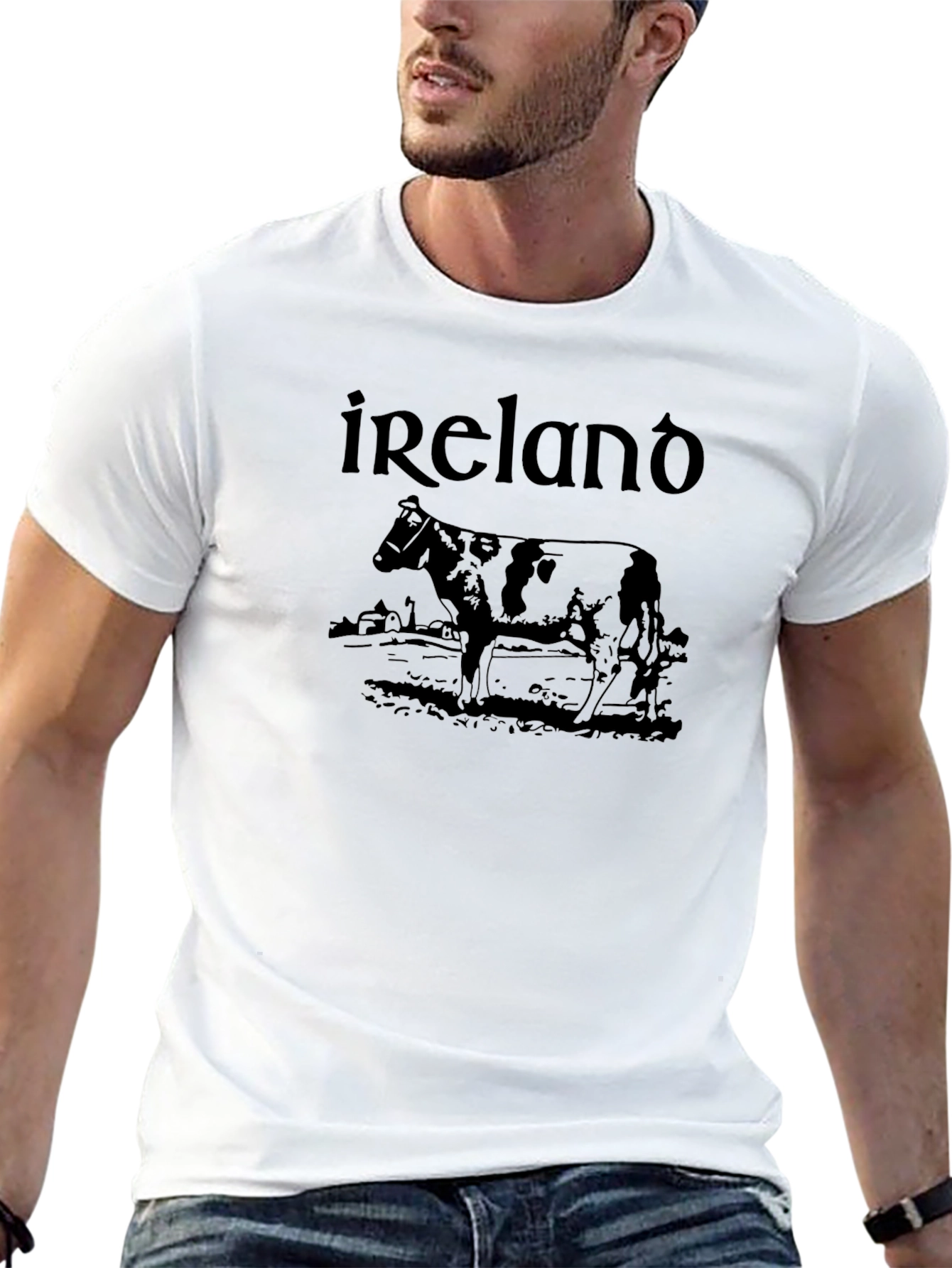 Ireland Cow T-Shirt - Black Graphic Tee