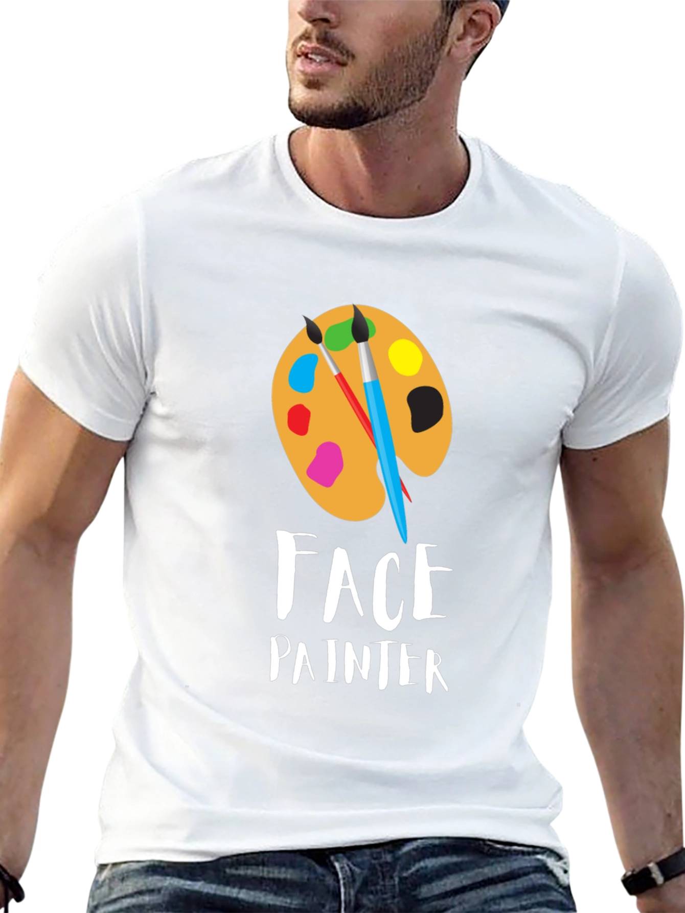 Face Painter T-Shirt: Artistic Palette Design