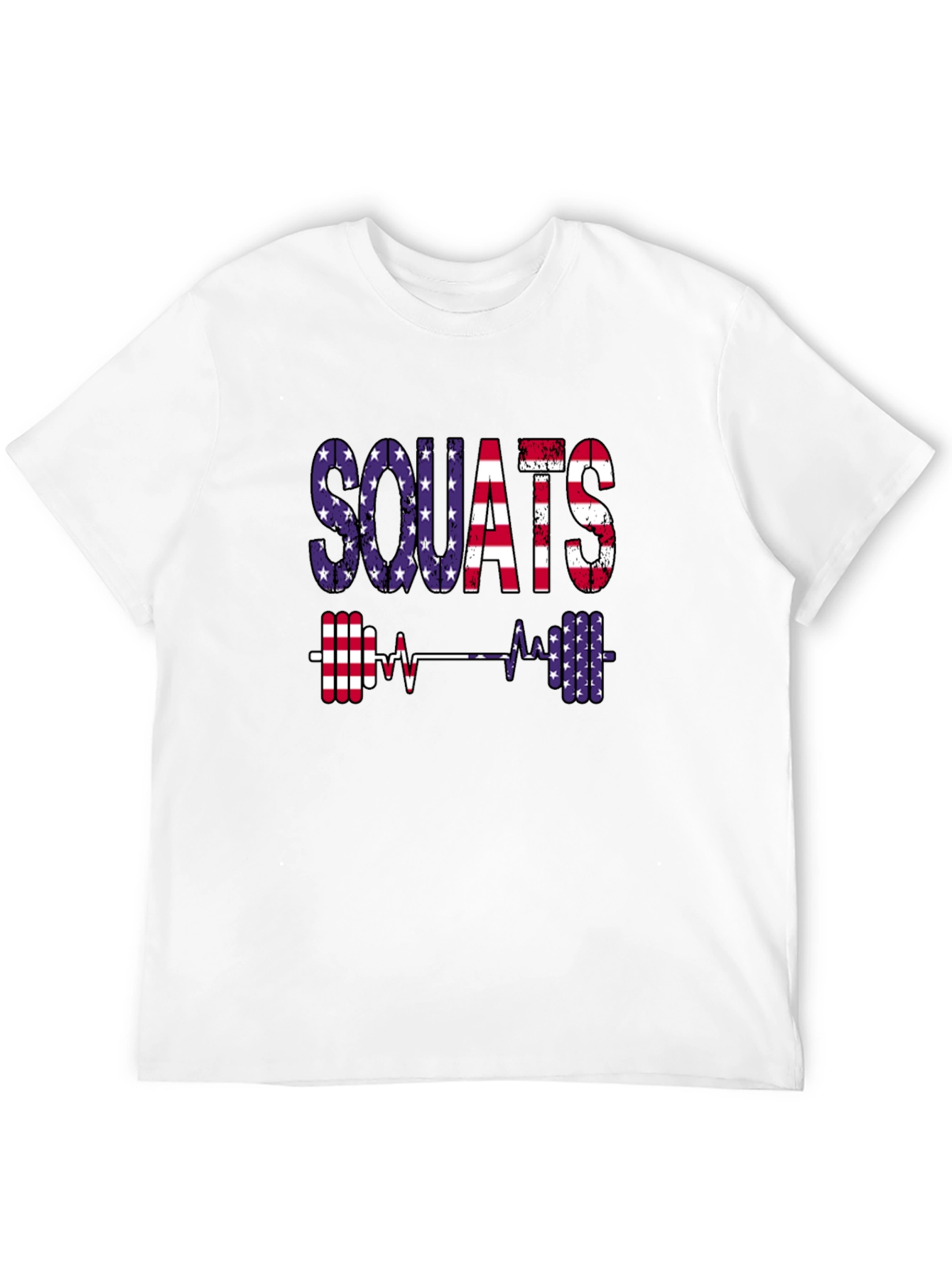 Patriotic Squats Graphic Tee - American Flag Design