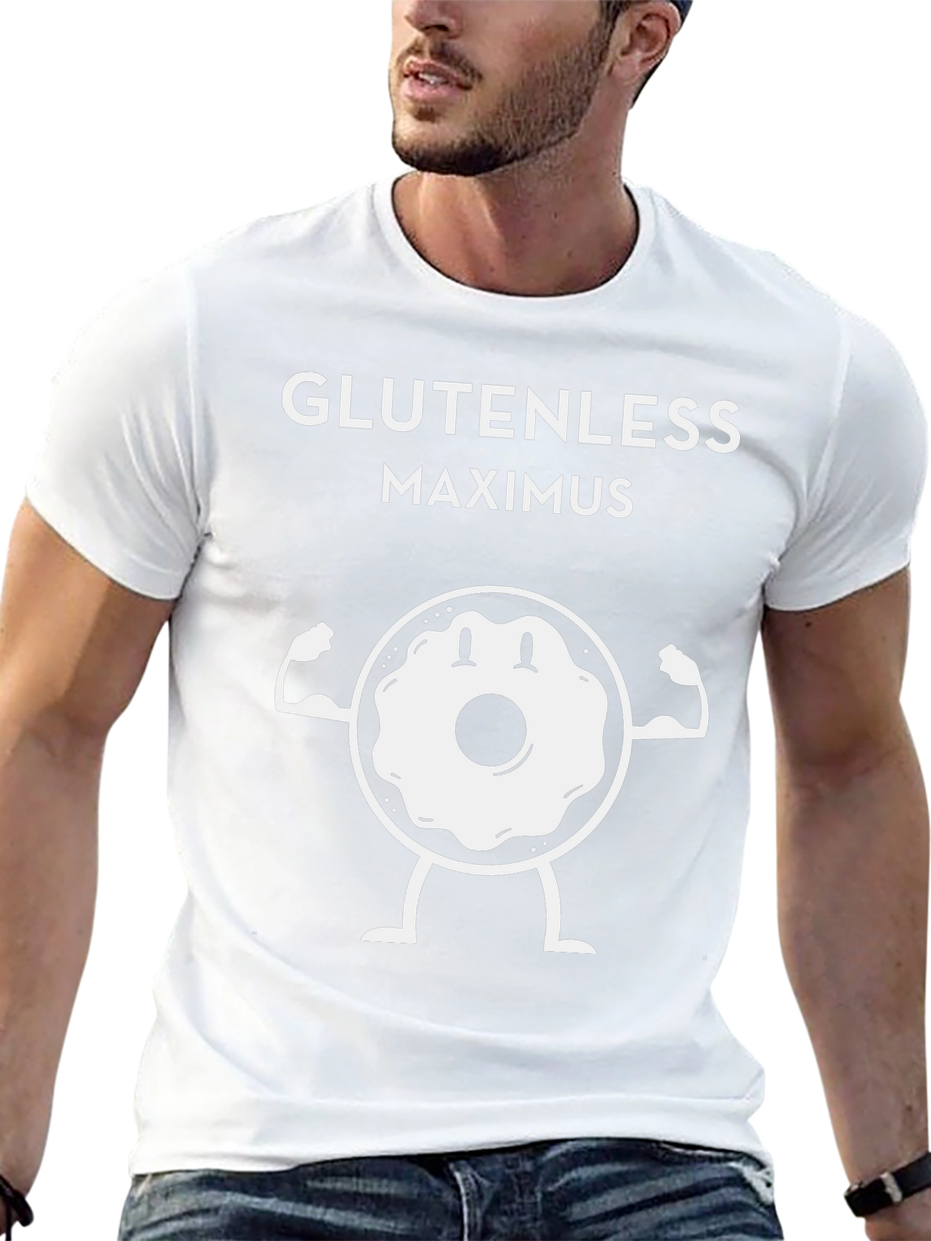 Glutenless Maximus T-Shirt - Funny Donut Gym Tee