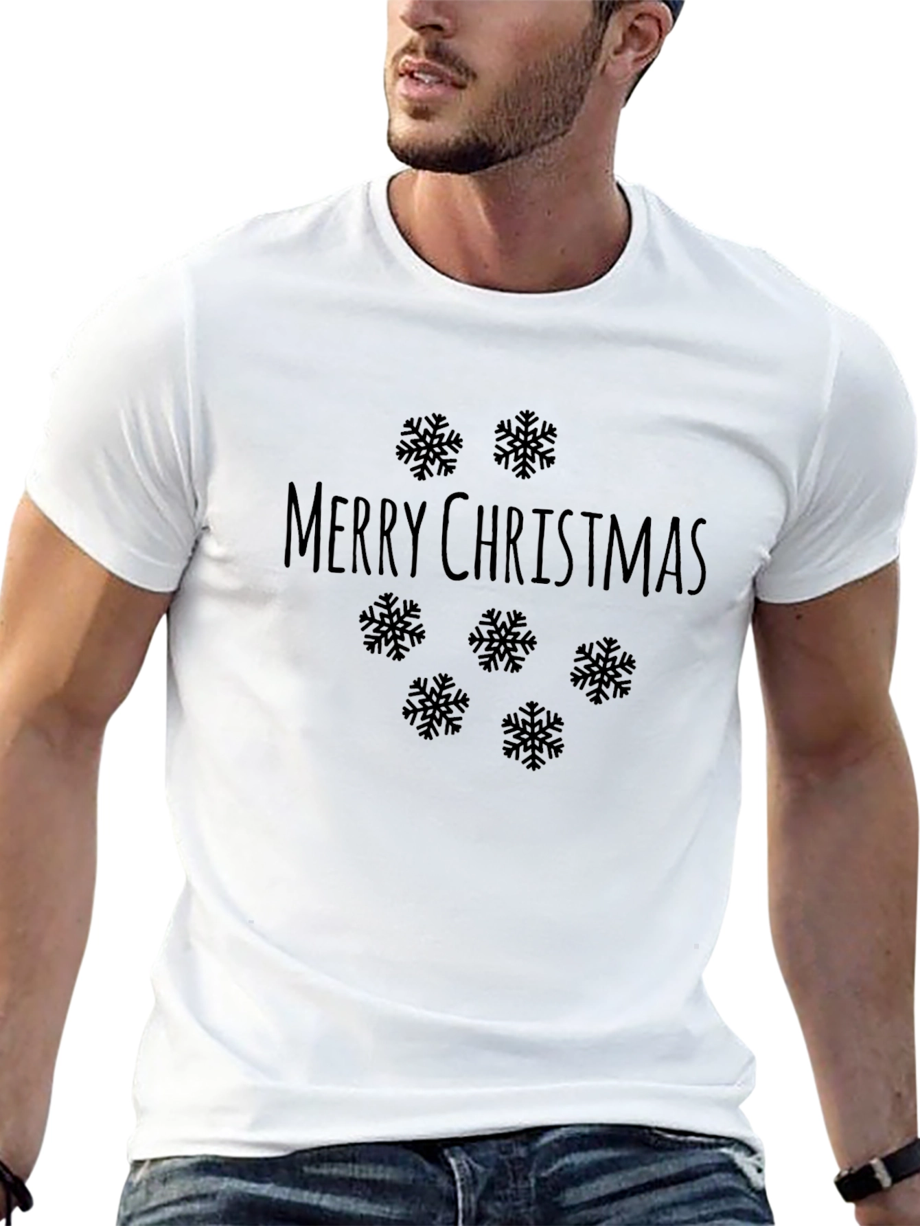Merry Christmas Snowflake T-Shirt - Holiday Festive Tee