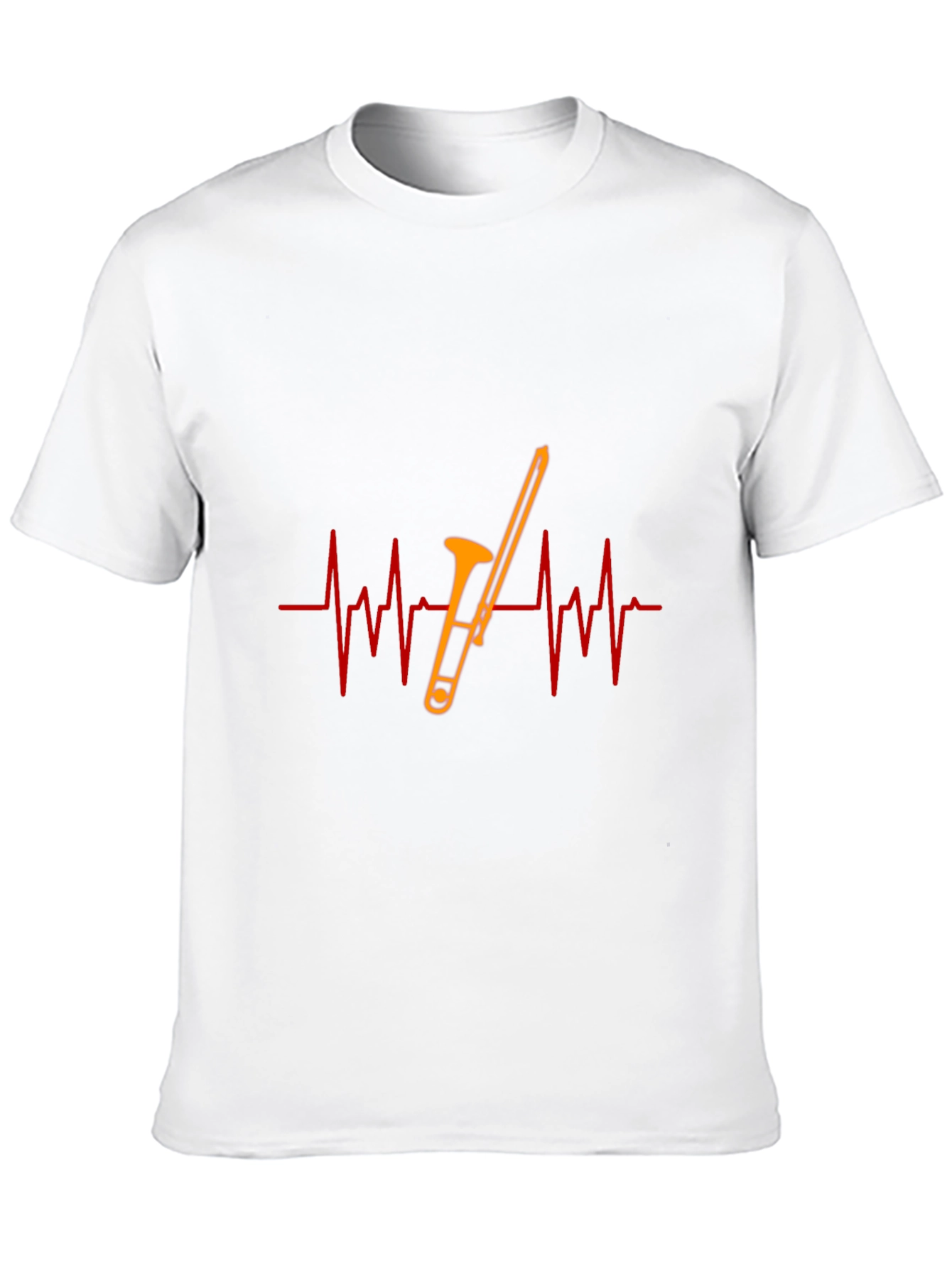 Trombone Heartbeat Black T-Shirt - Musician Gift