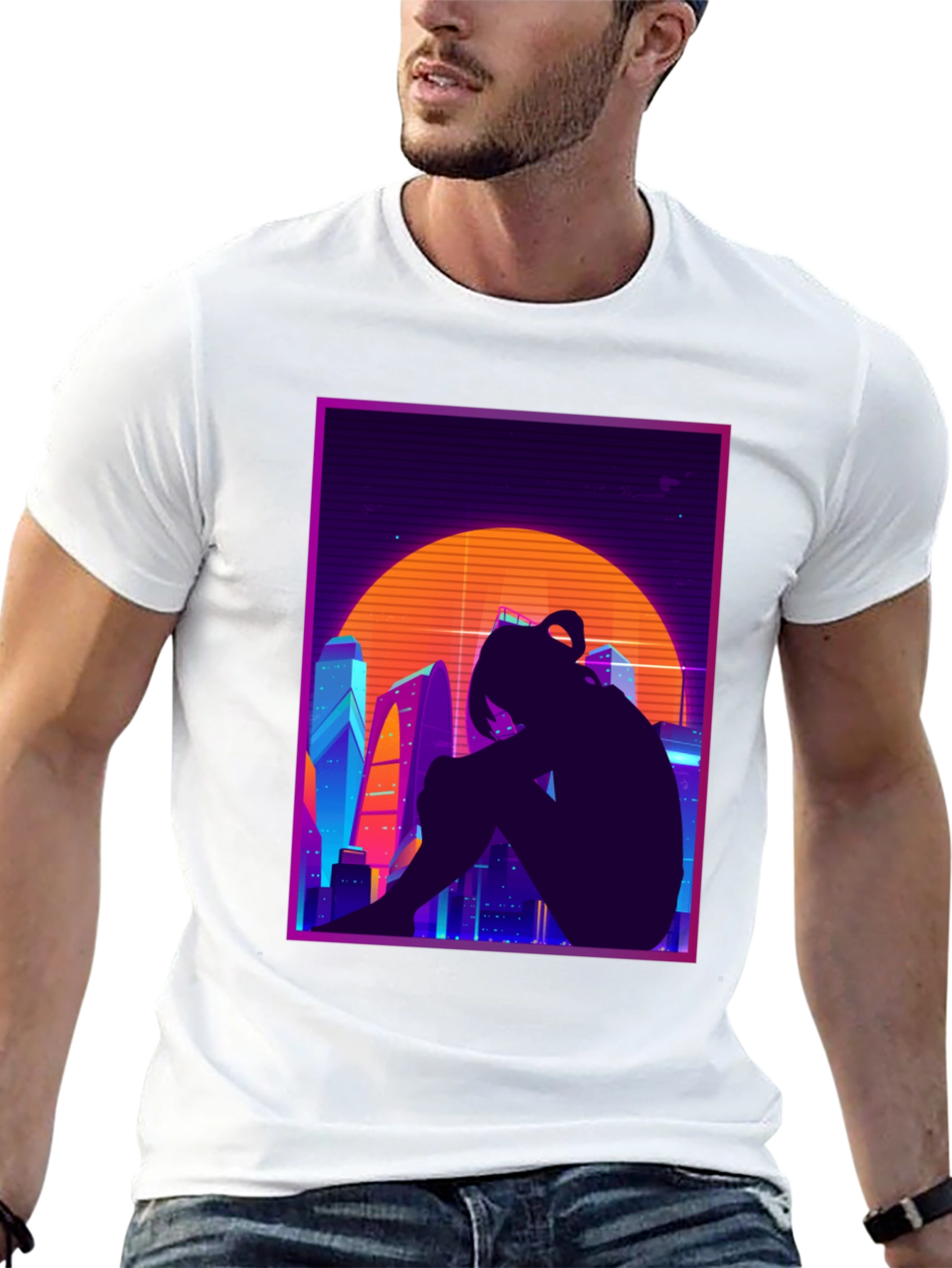 Retro Anime Cityscape T-Shirt