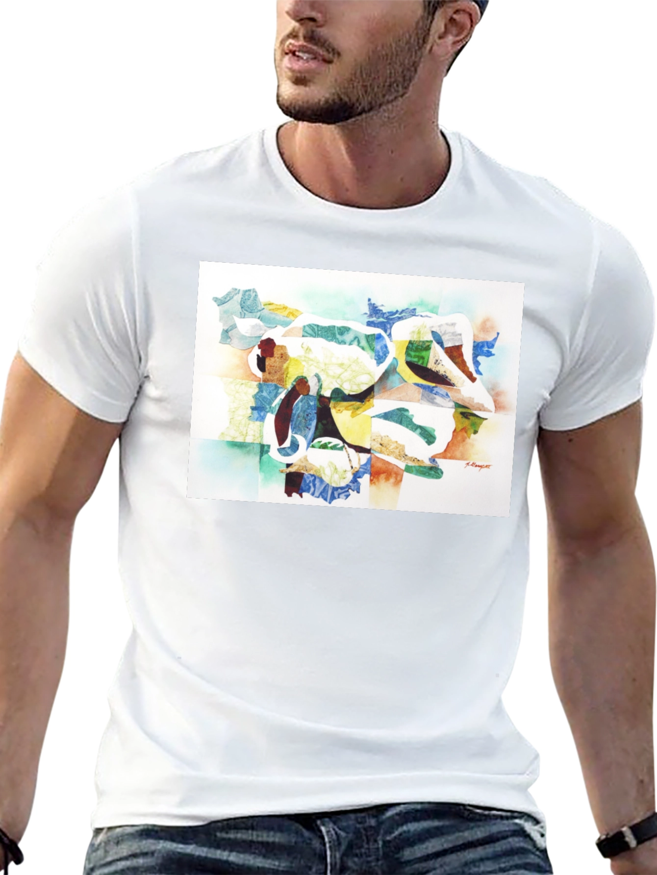 Abstract Art Graphic Tee - Modern Casual Wear
