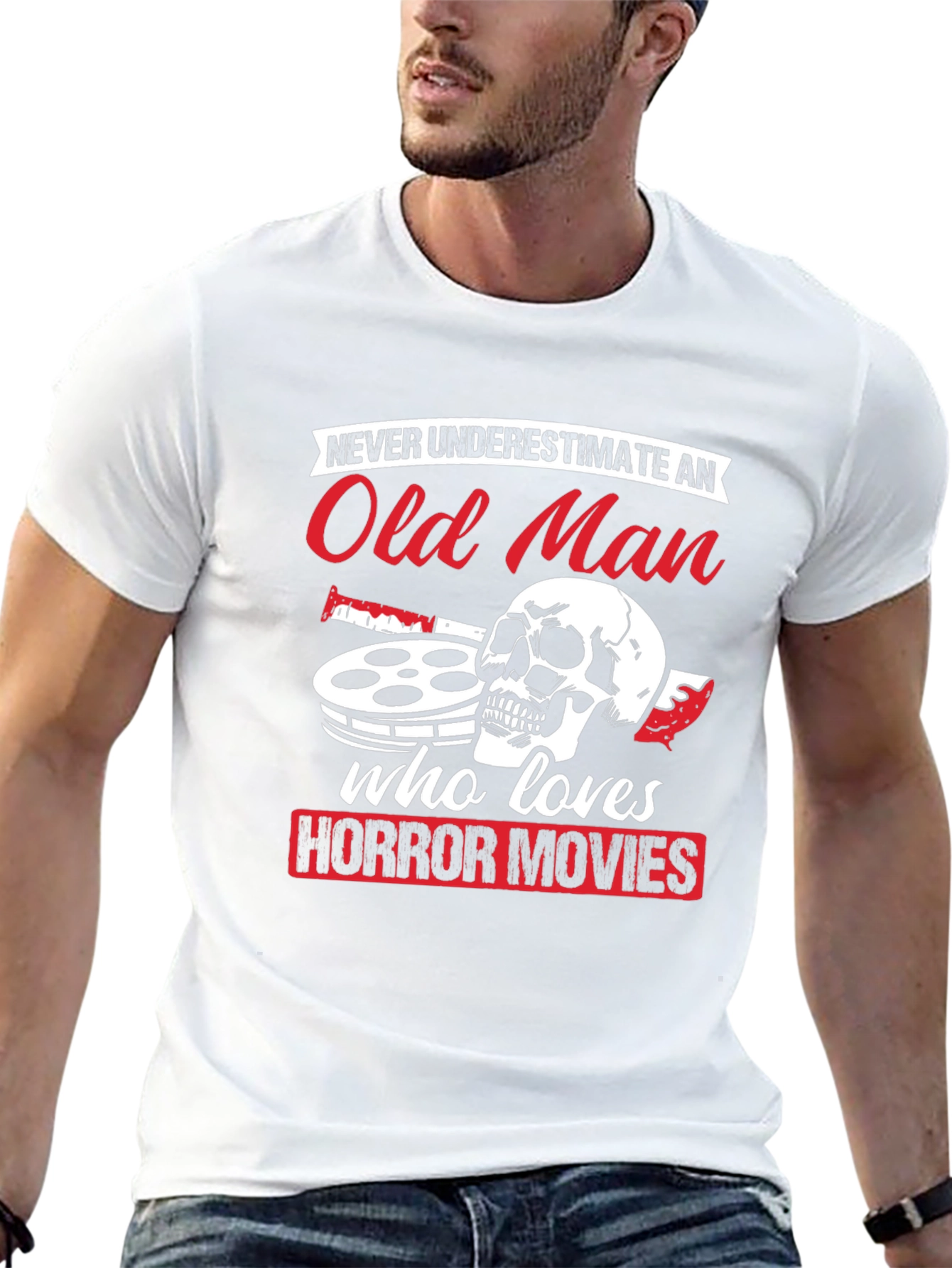 Old Man Horror Movie T-Shirt