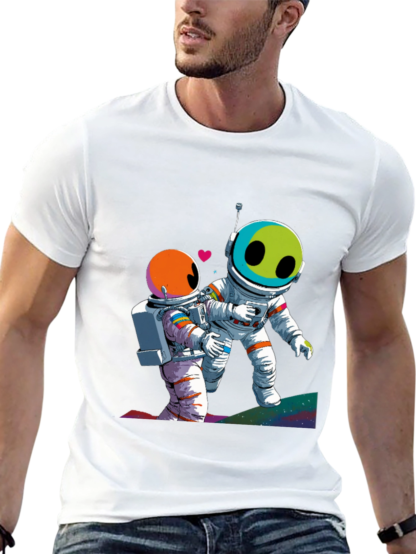 Astronauts in Love Black Graphic Tee