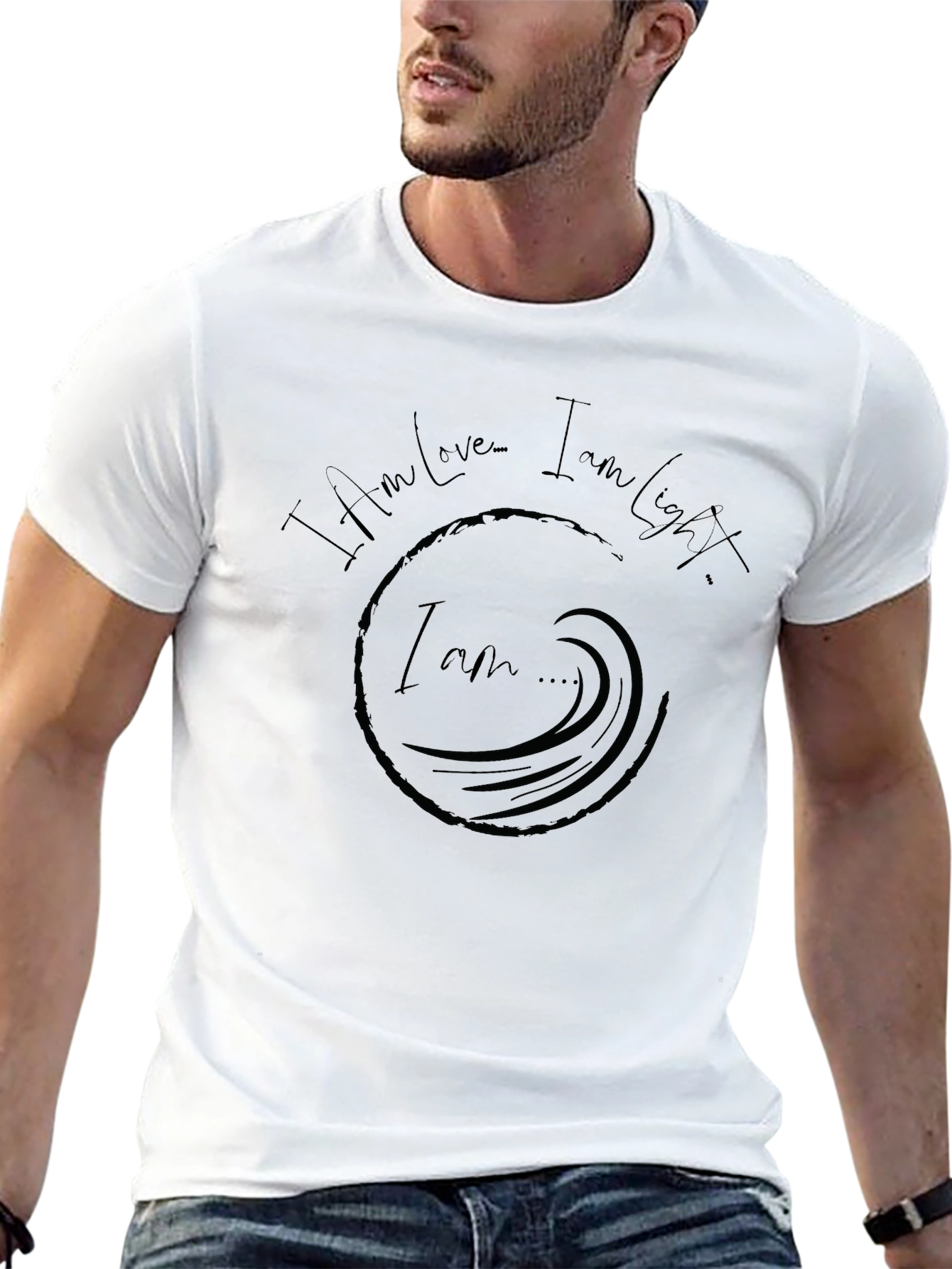 I Am Loved I Am Light Black Graphic T-Shirt