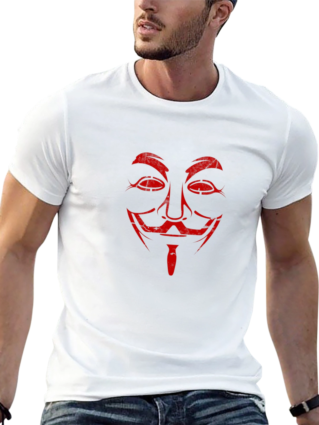 Anonymous Mask Graphic Tee - Black