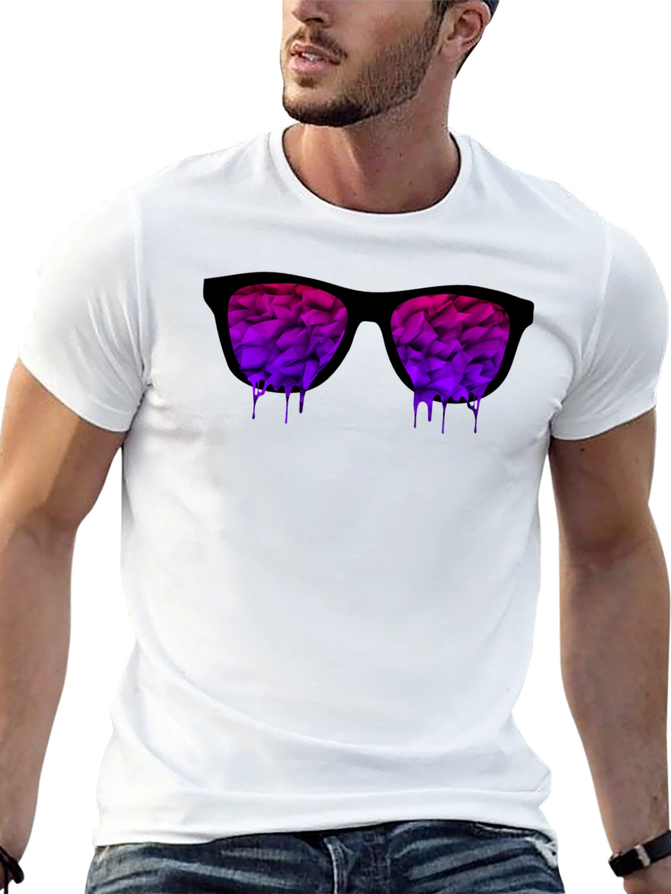 Mens Dripping Sunglasses Graphic T-Shirt