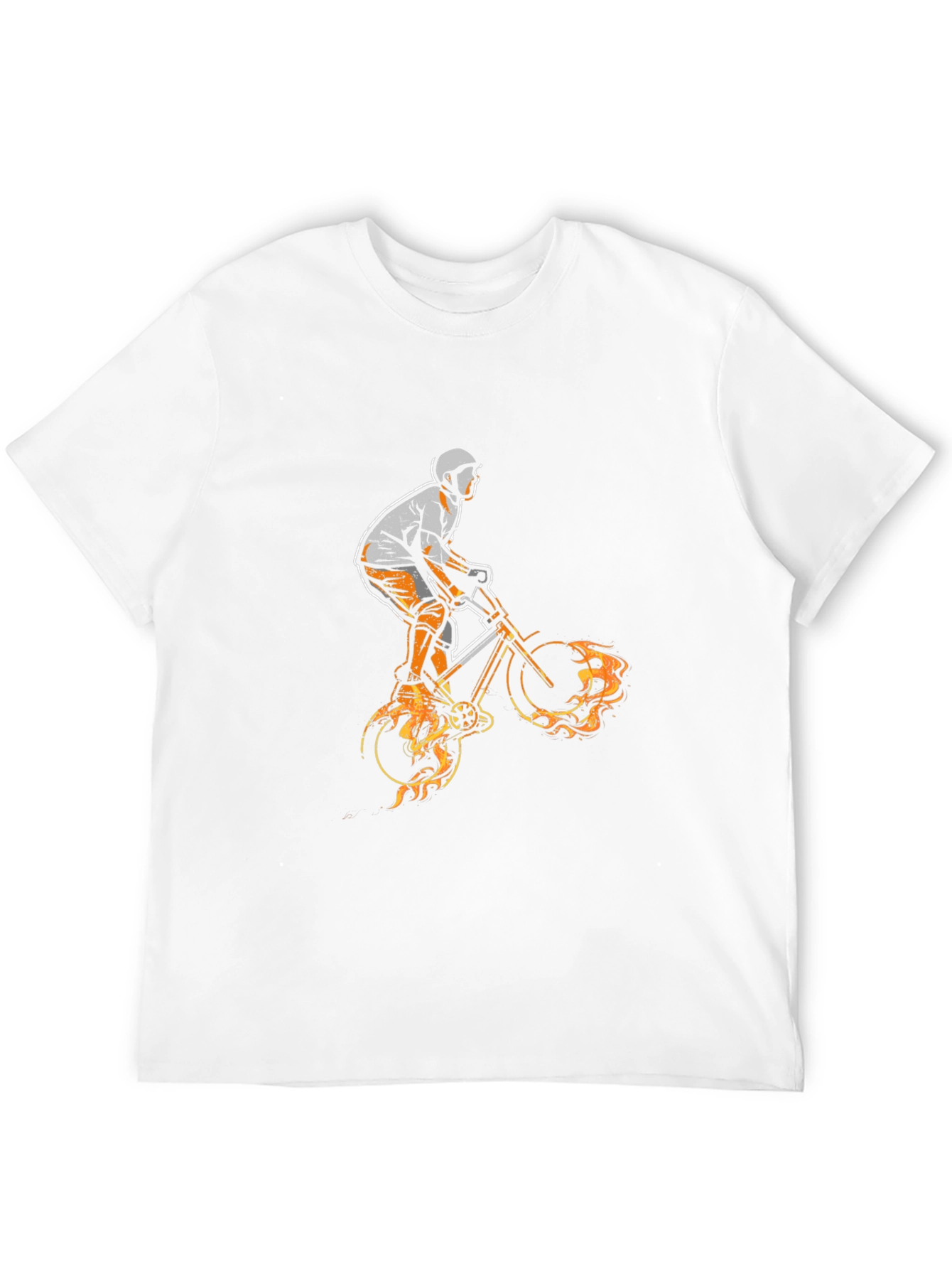 Mens Black Graphic Tee - BMX Biker Design