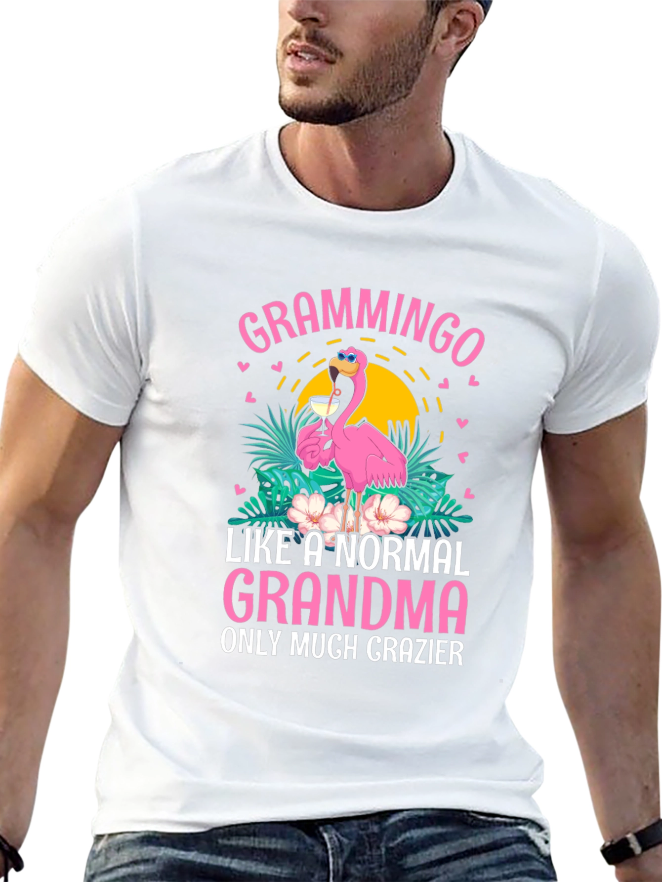 Grammingo Grandma T-Shirt Funny Flamingo Tee