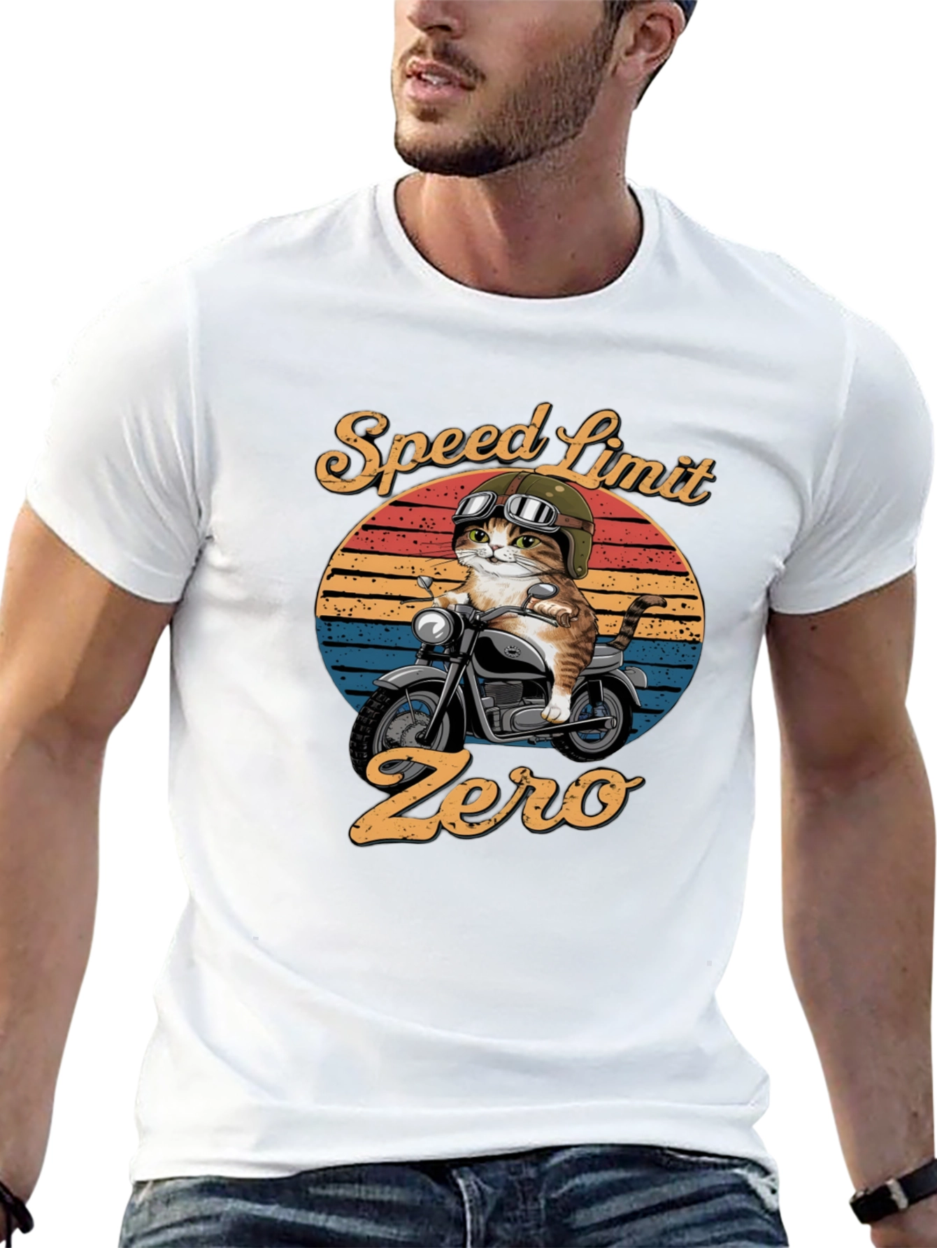 Speed Limit Zero Cat Biker T-Shirt