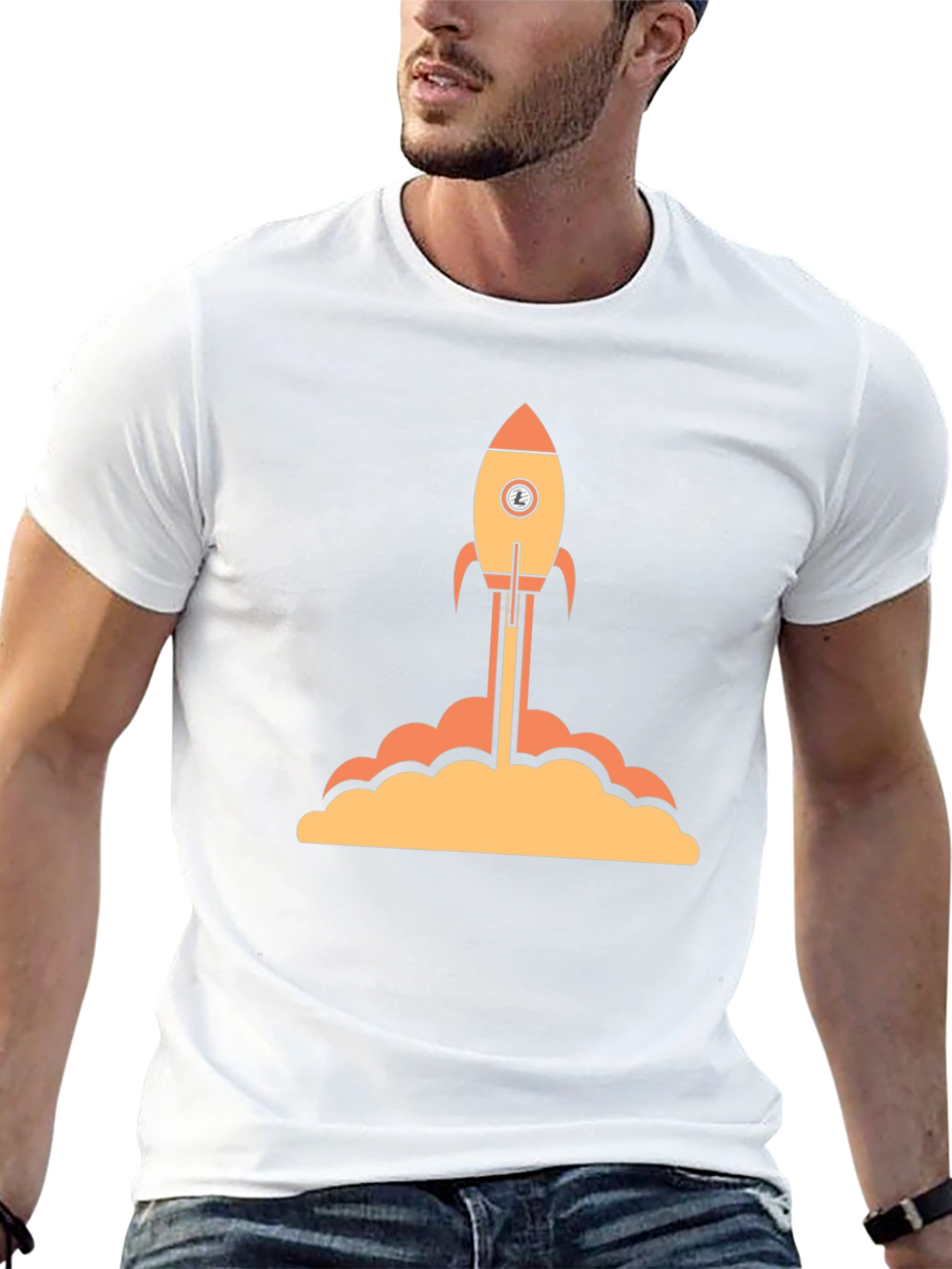 Rocket Launch Graphic Tee - Black Cotton T-Shirt