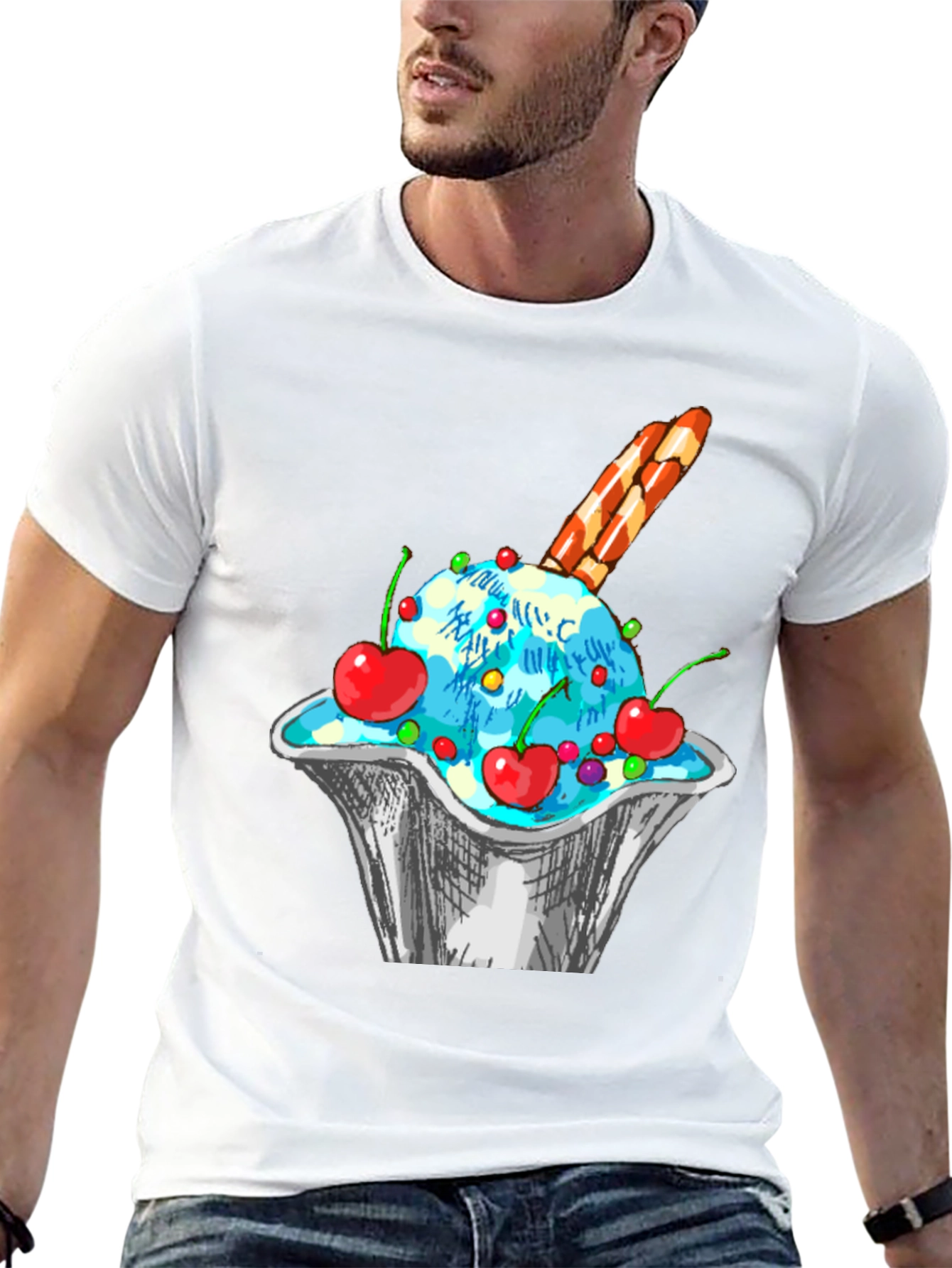 Ice Cream Sundae Graphic T-Shirt