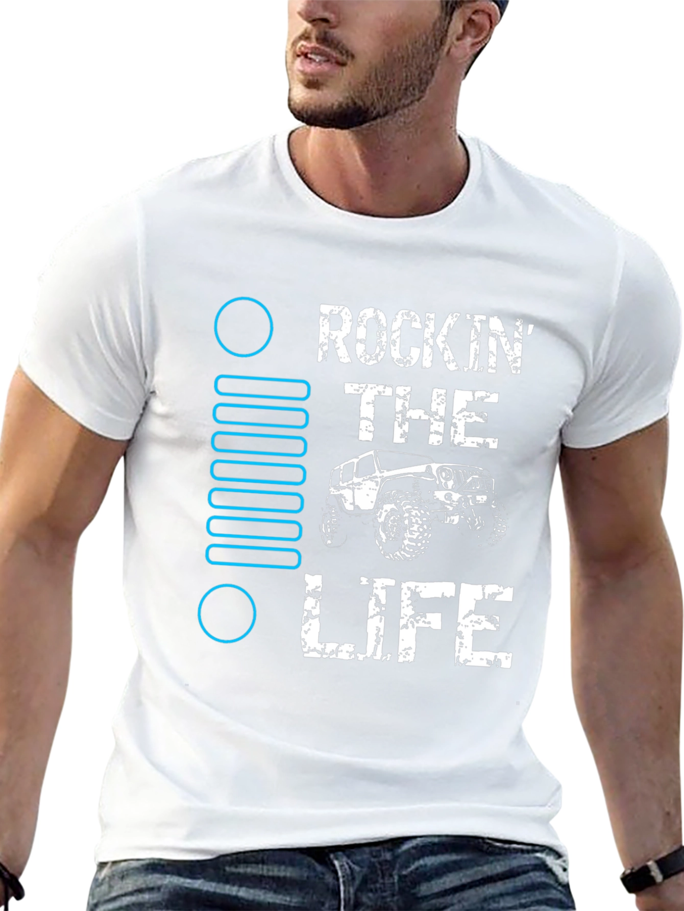Rockin the Life Black Jeep T-Shirt