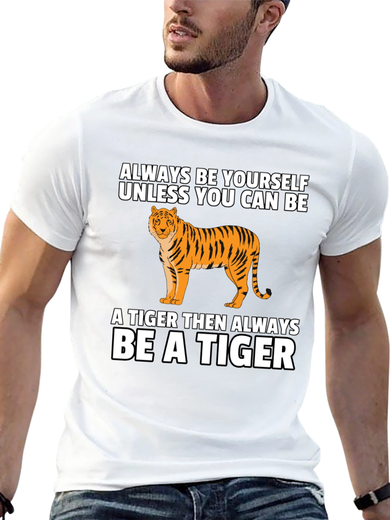 Tiger Graphic Tee - Be Yourself Be a Tiger