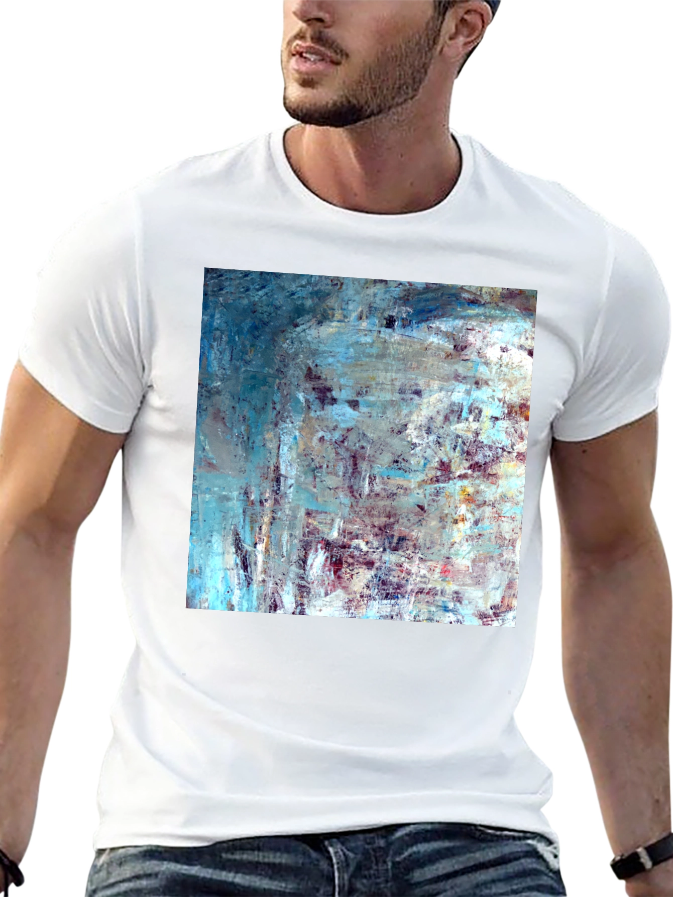Abstract Art Print Black T-Shirt