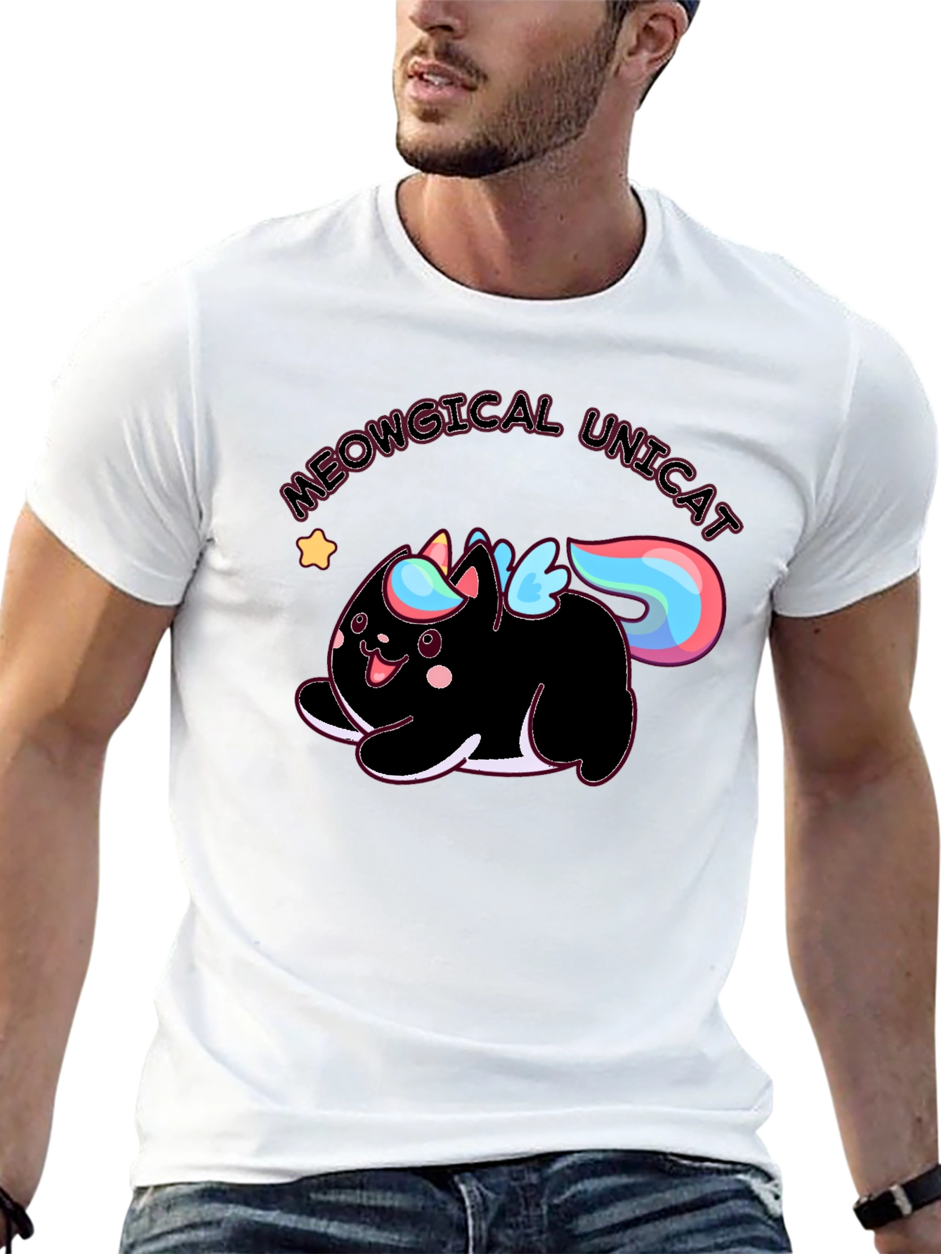 Meowgical Unicat Black Graphic Tee