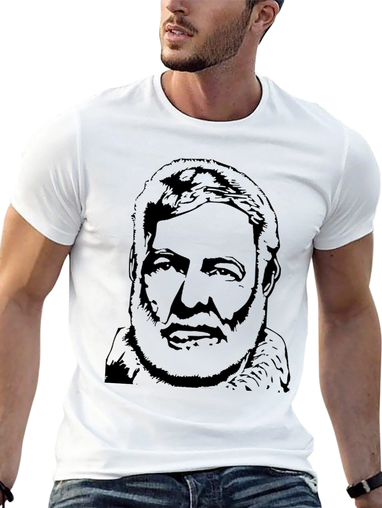 Ernest Hemingway Black Graphic Tee