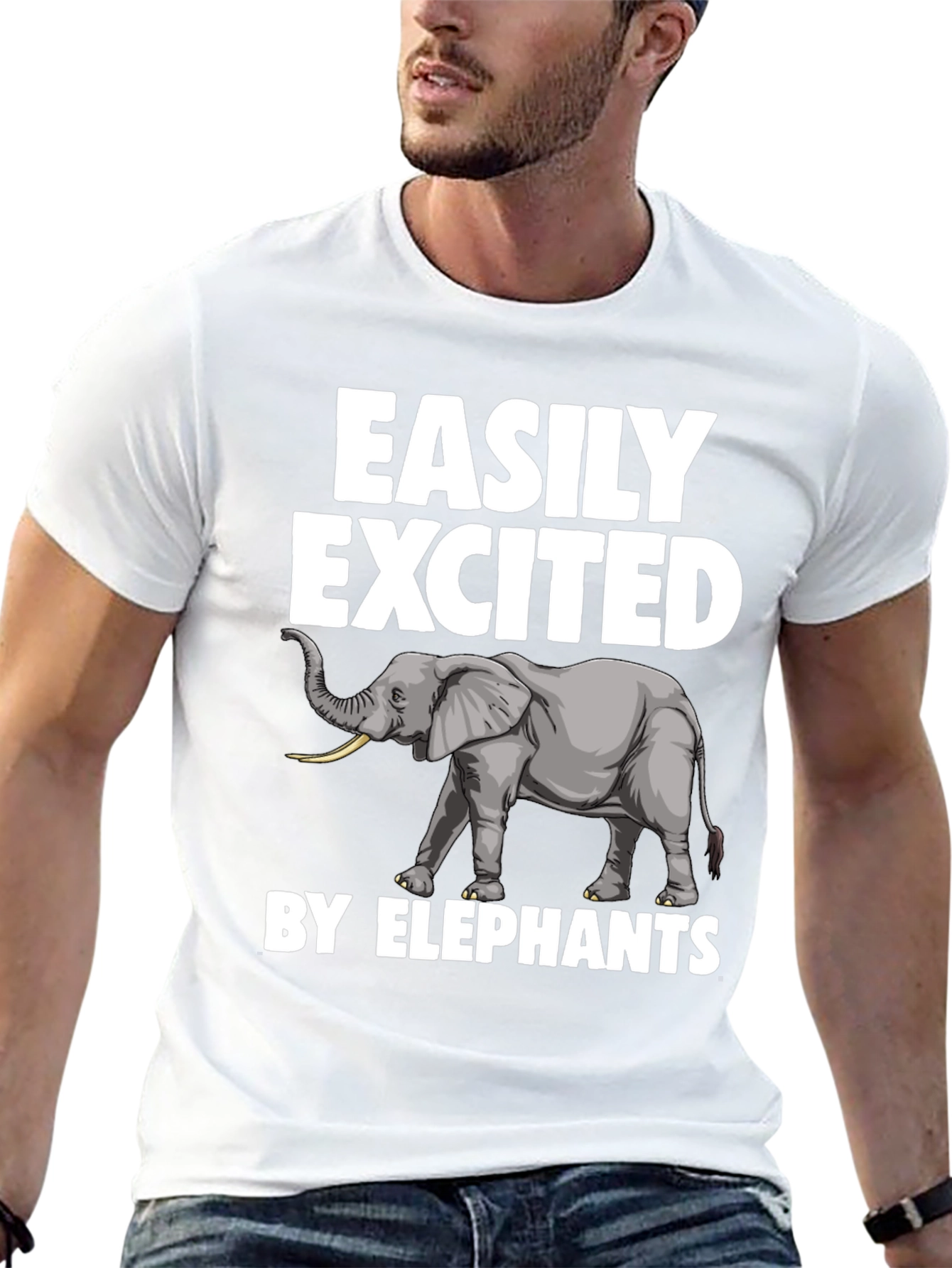 Easily Excited by Elephants Graphic T-Shirt