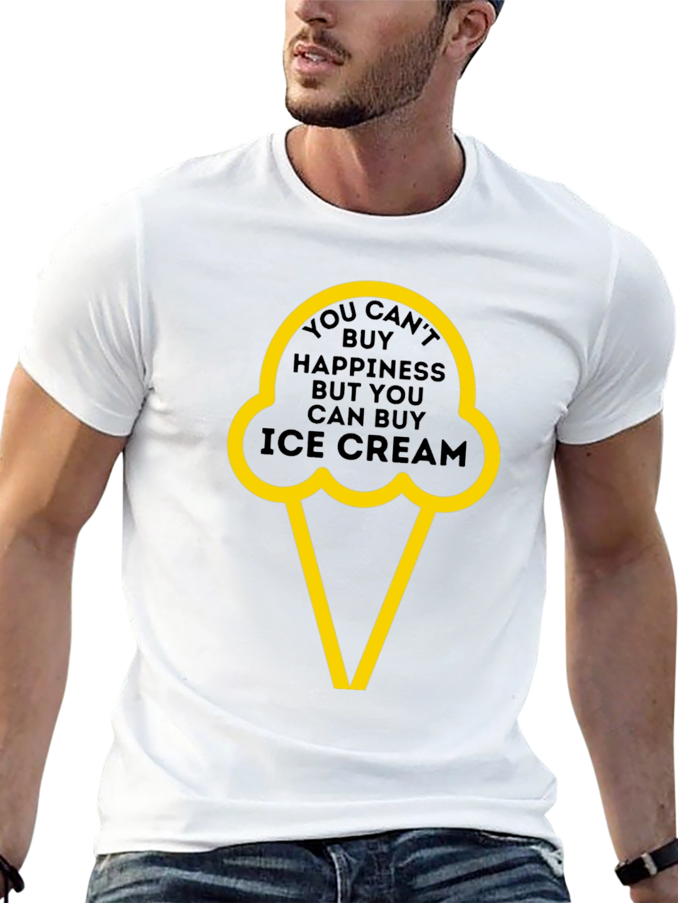 Ice Cream Happiness Graphic Tee - Black