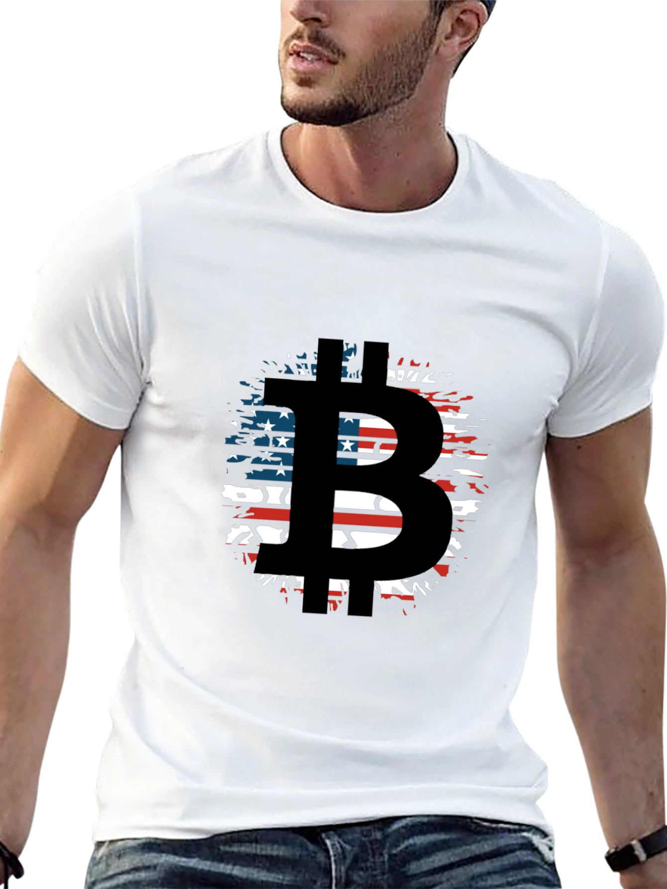 Bitcoin American Flag T-Shirt - Crypto Design