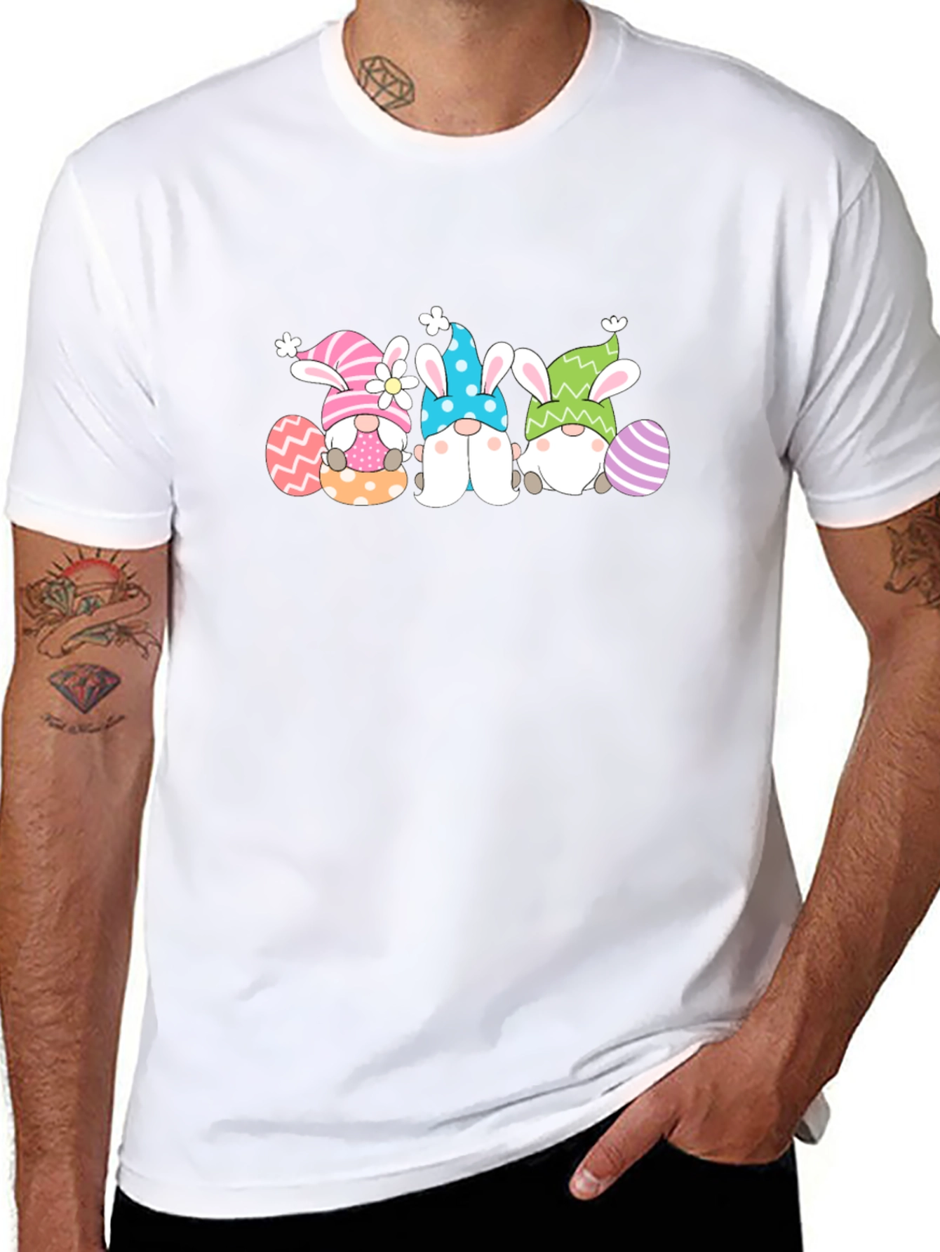 Easter Gnomes Graphic Tee - Black