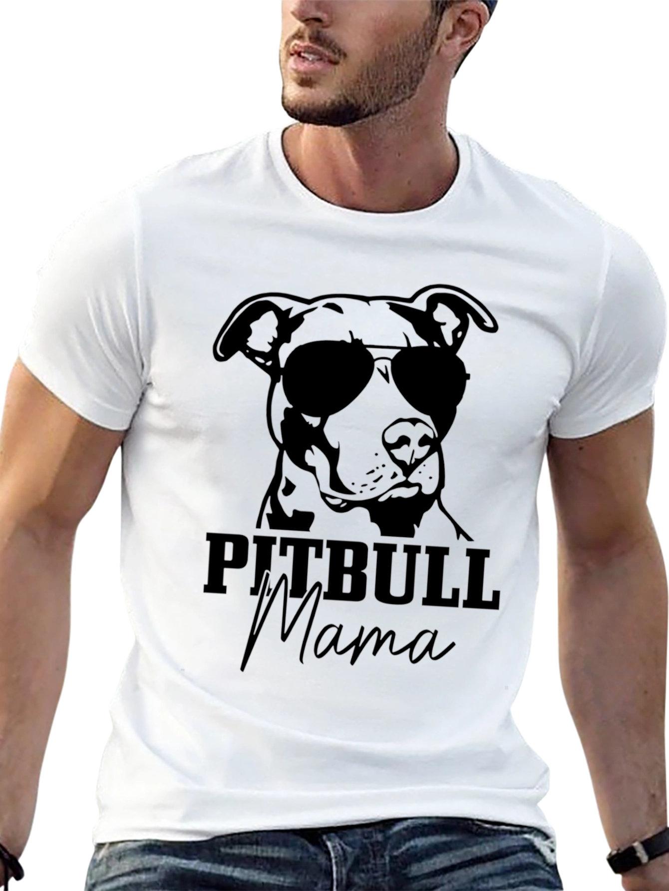 Pitbull Mama Black T-Shirt