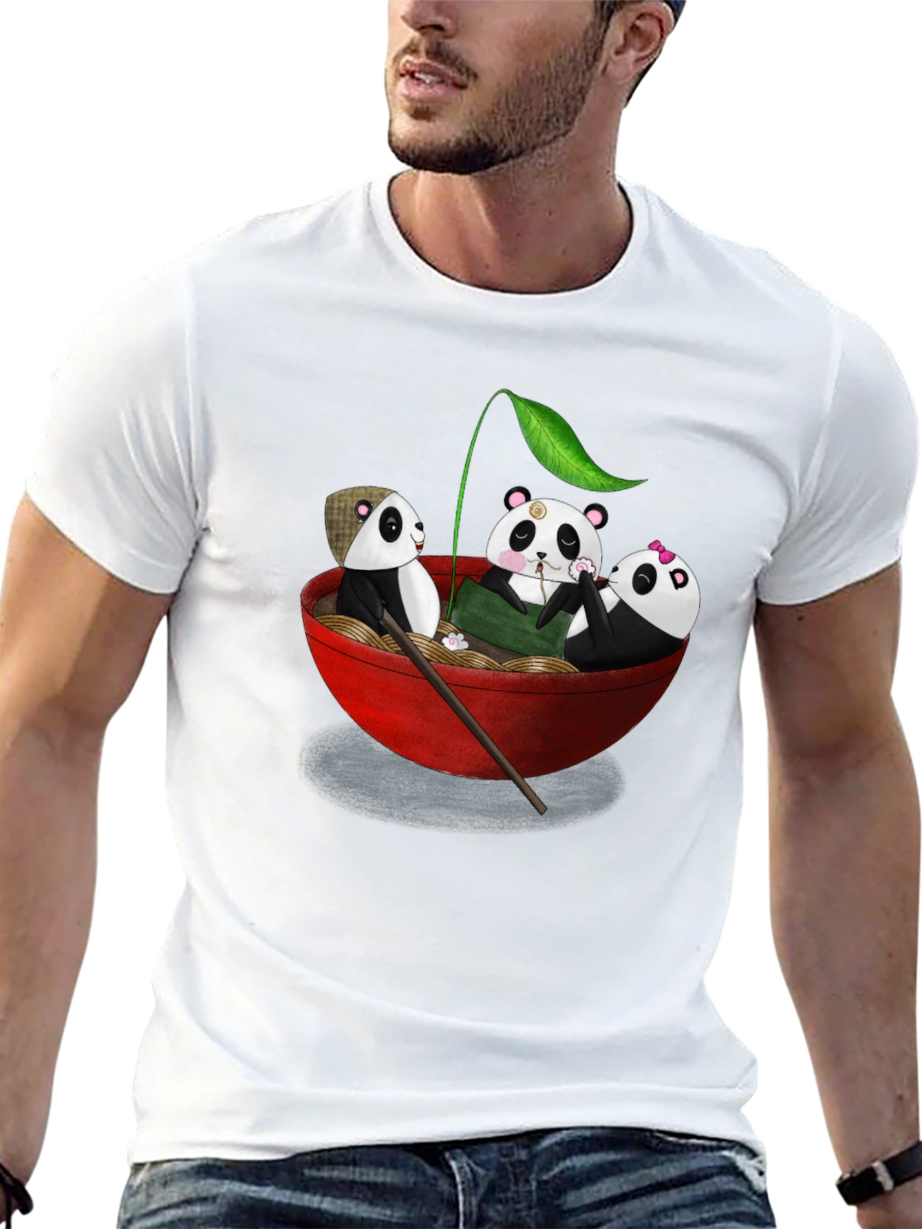 Panda Ramen Bowl T-Shirt - Cute Panda Design