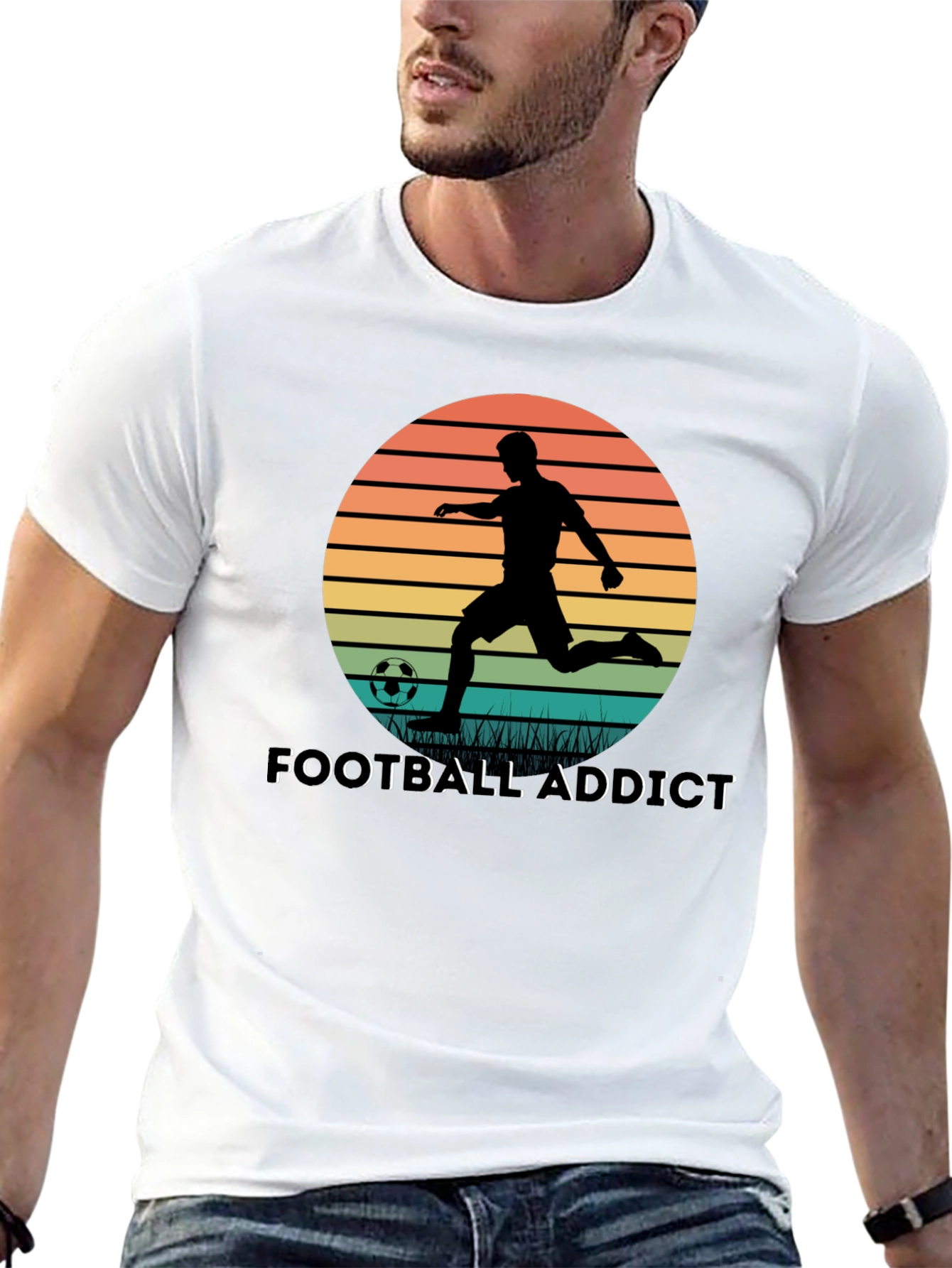 Football Addict Graphic Tee - Soccer Fan Shirt