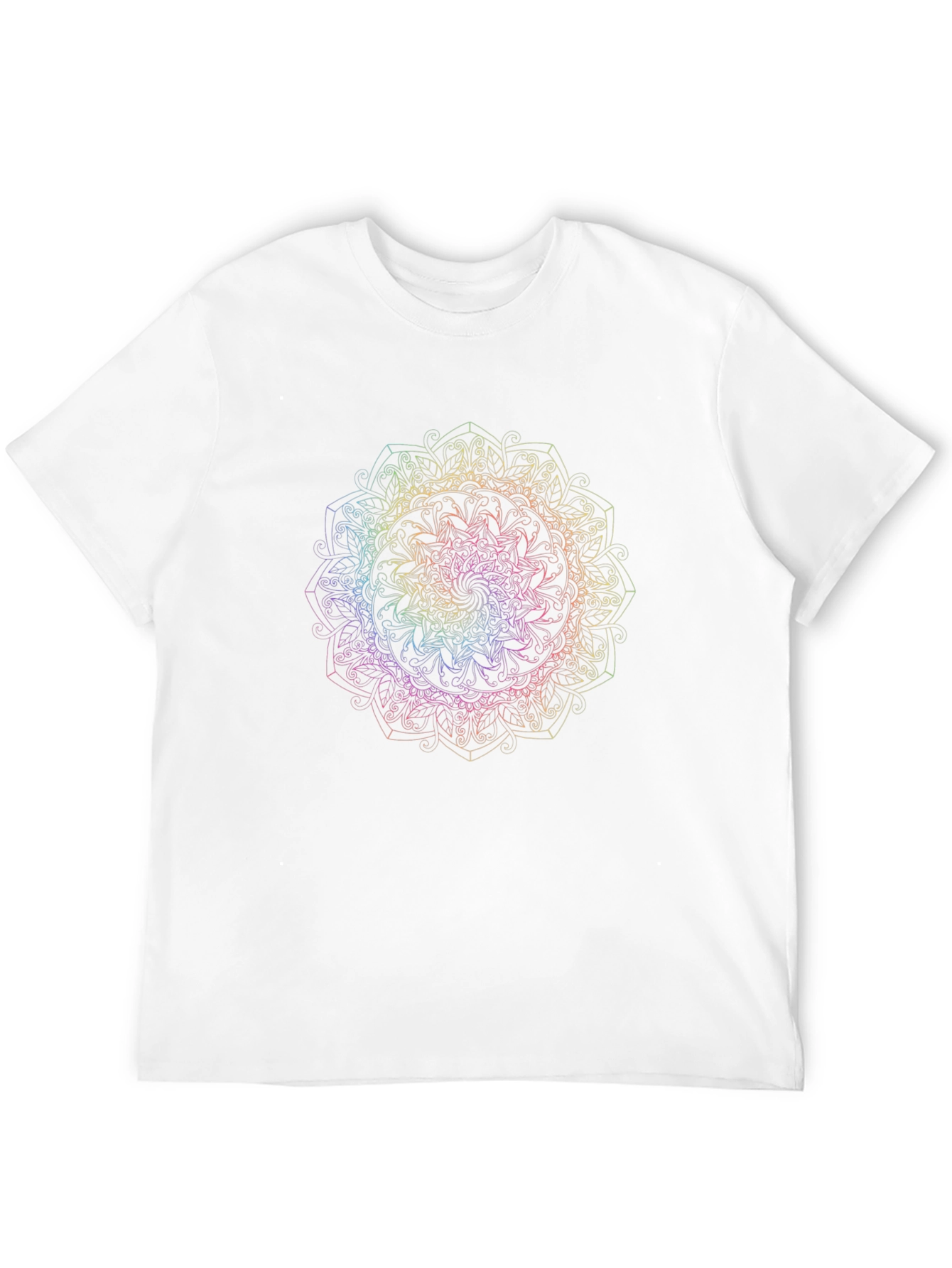 Rainbow Mandala Graphic Black T-Shirt