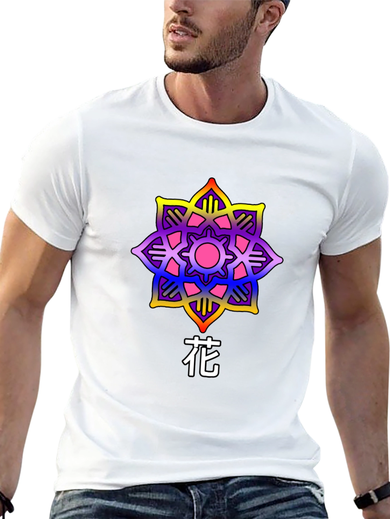 Floral Graphic Tee - Artistic Japanese Flower Design