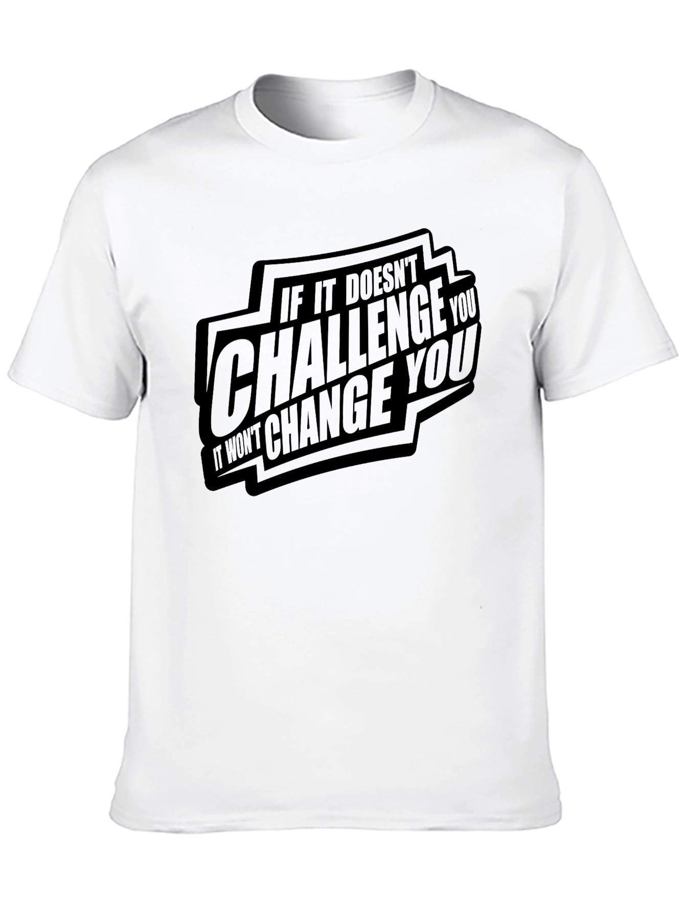 Challenge You Graphic Print Black T-Shirt