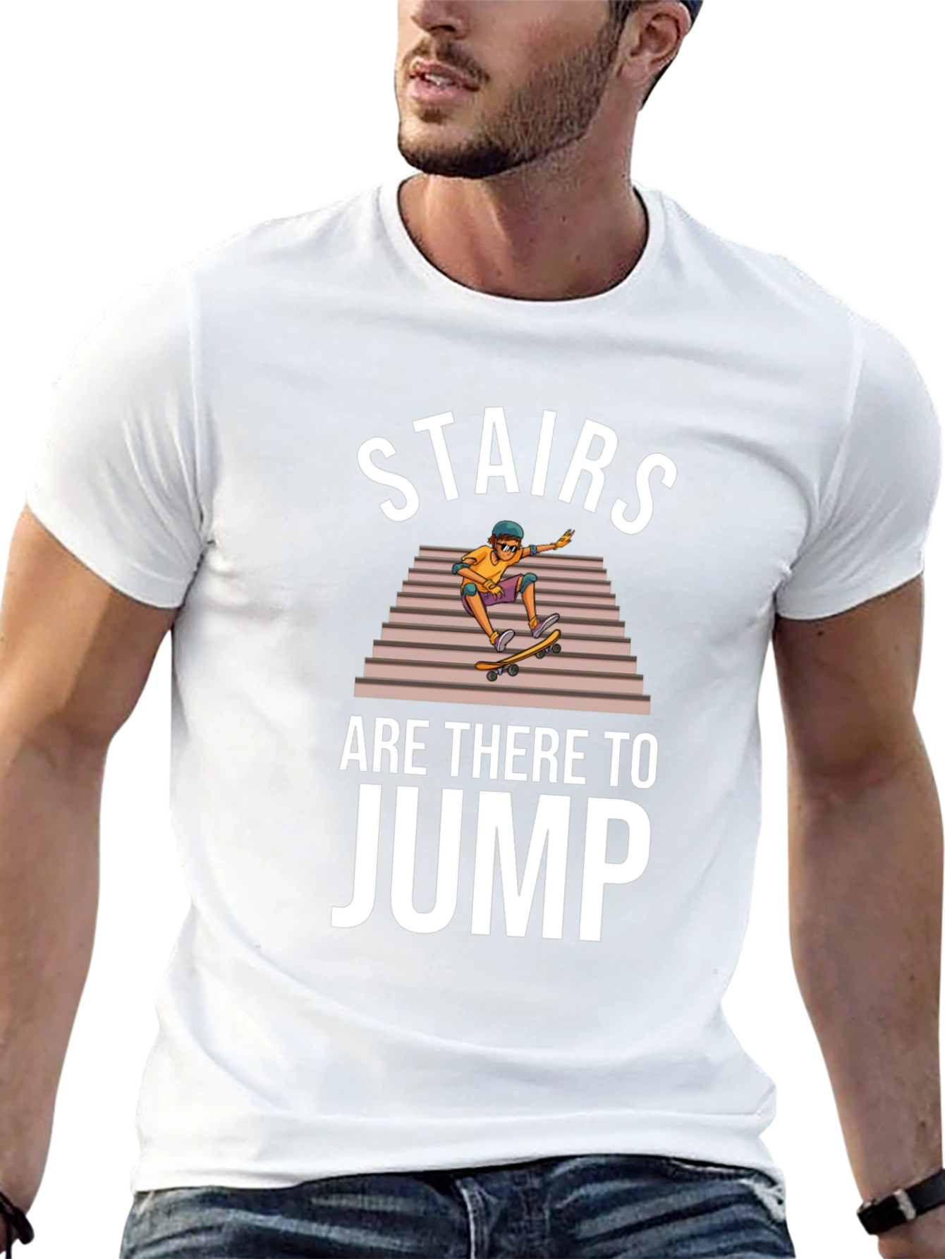 Stairs Are There to Jump Skater T-Shirt