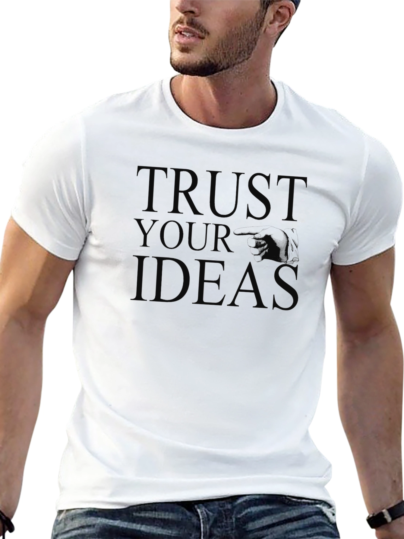 Trust Your Ideas Graphic Print Black T-Shirt