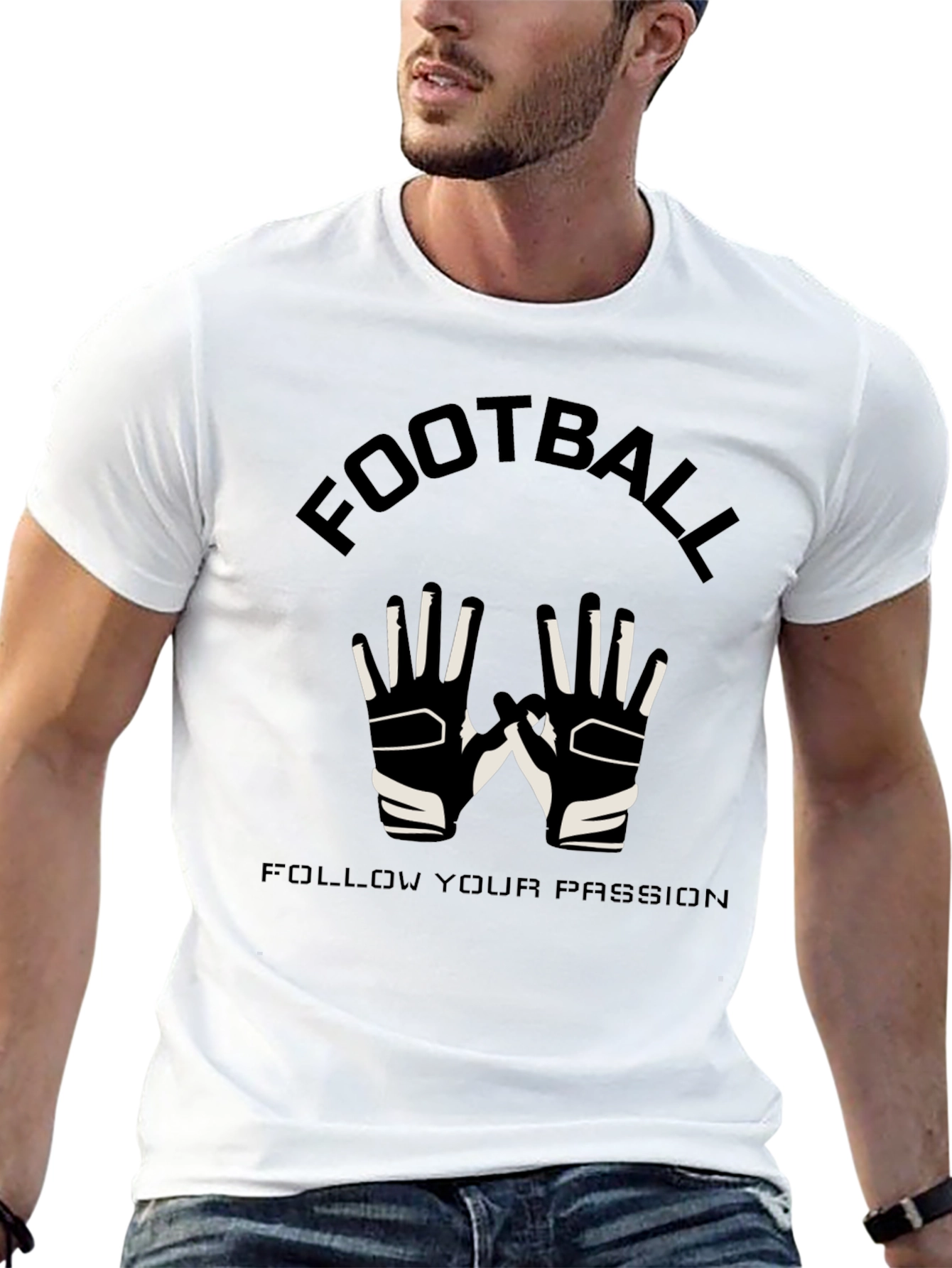 Football Passion Black Graphic T-Shirt