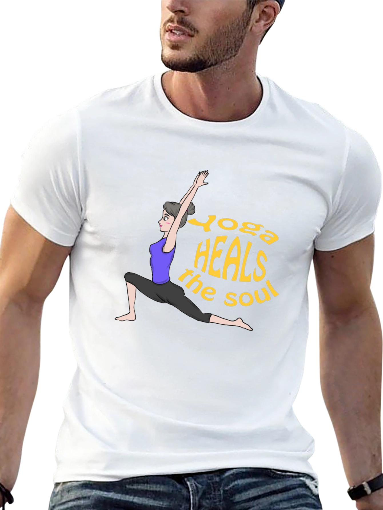 Yoga Heals the Soul Black Graphic Tee