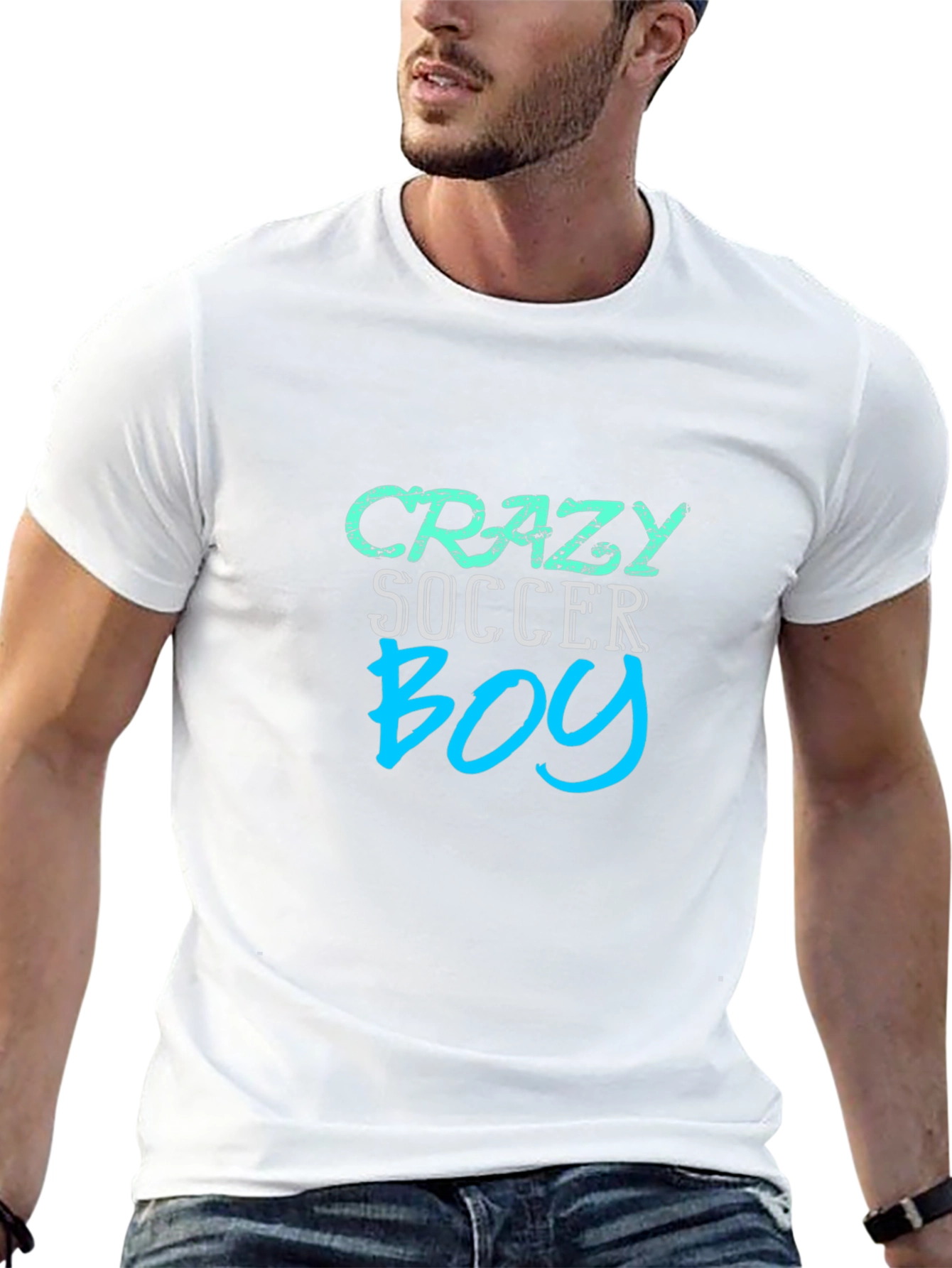 Crazy Soccer Boy Black T-Shirt