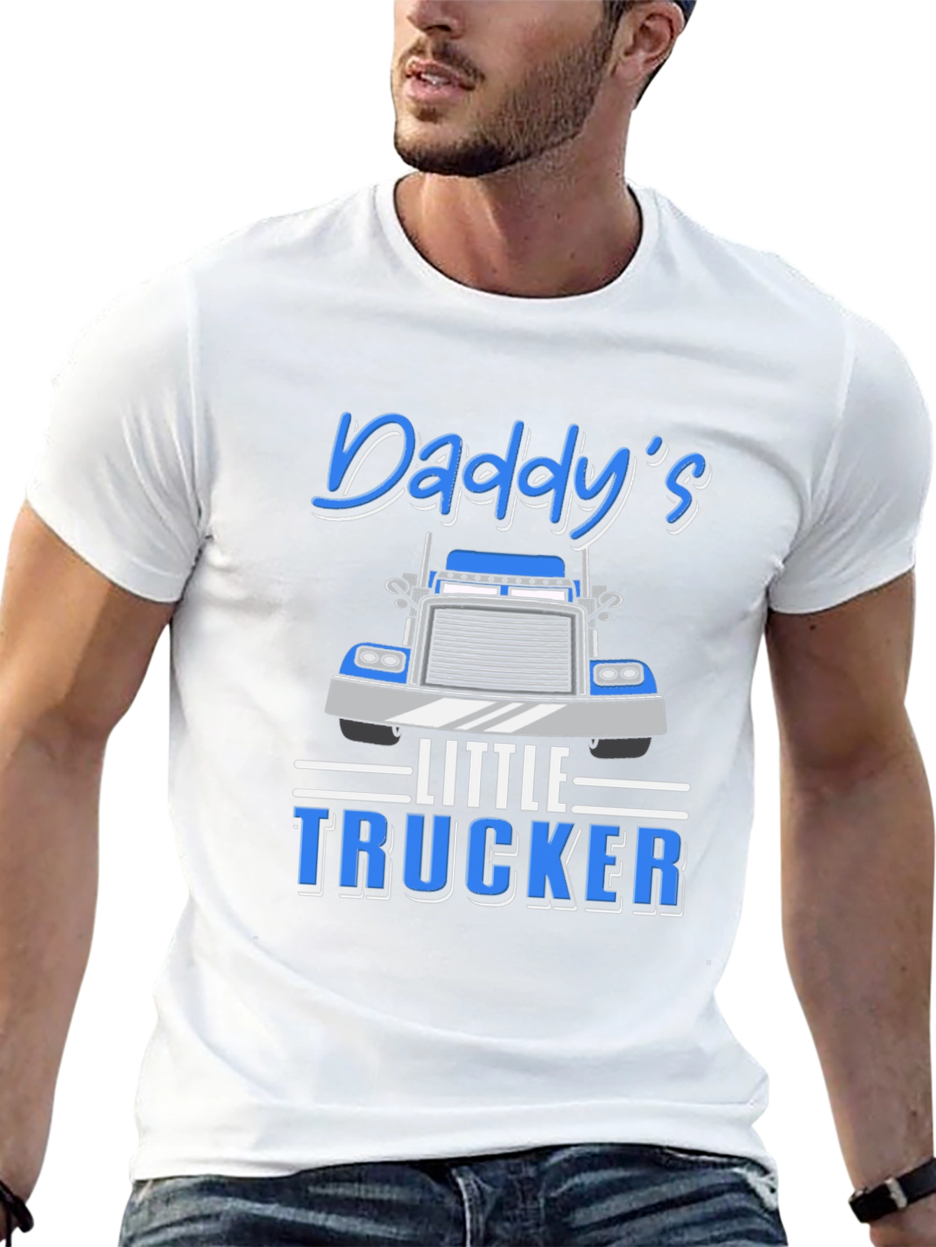 Daddys Little Trucker Black Graphic T-Shirt