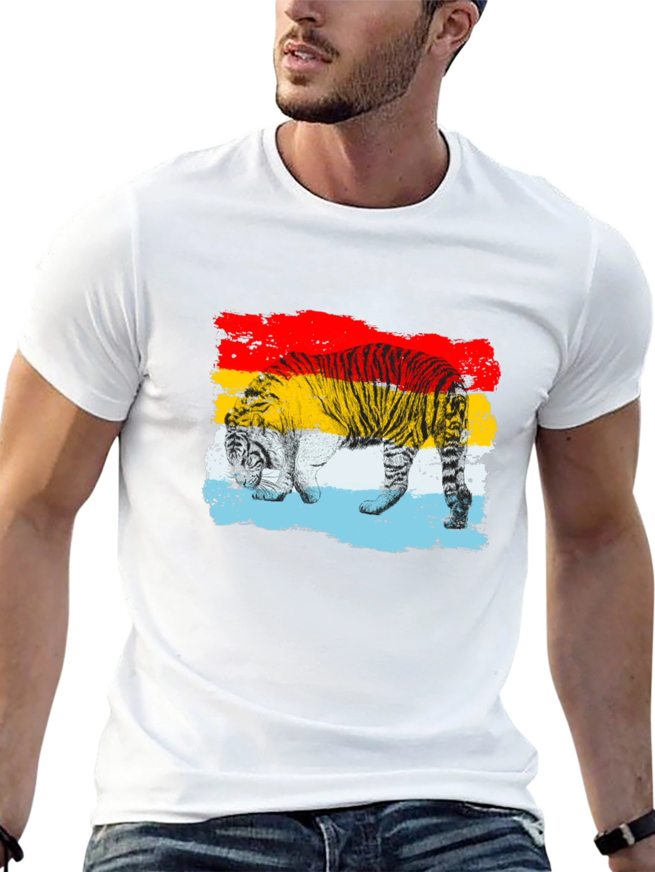 Tiger Stripe Graphic Black T-Shirt