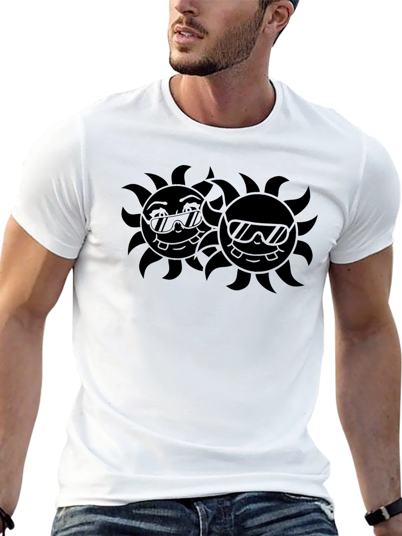 Cool Sun Graphic Tee - Black Cotton Blend